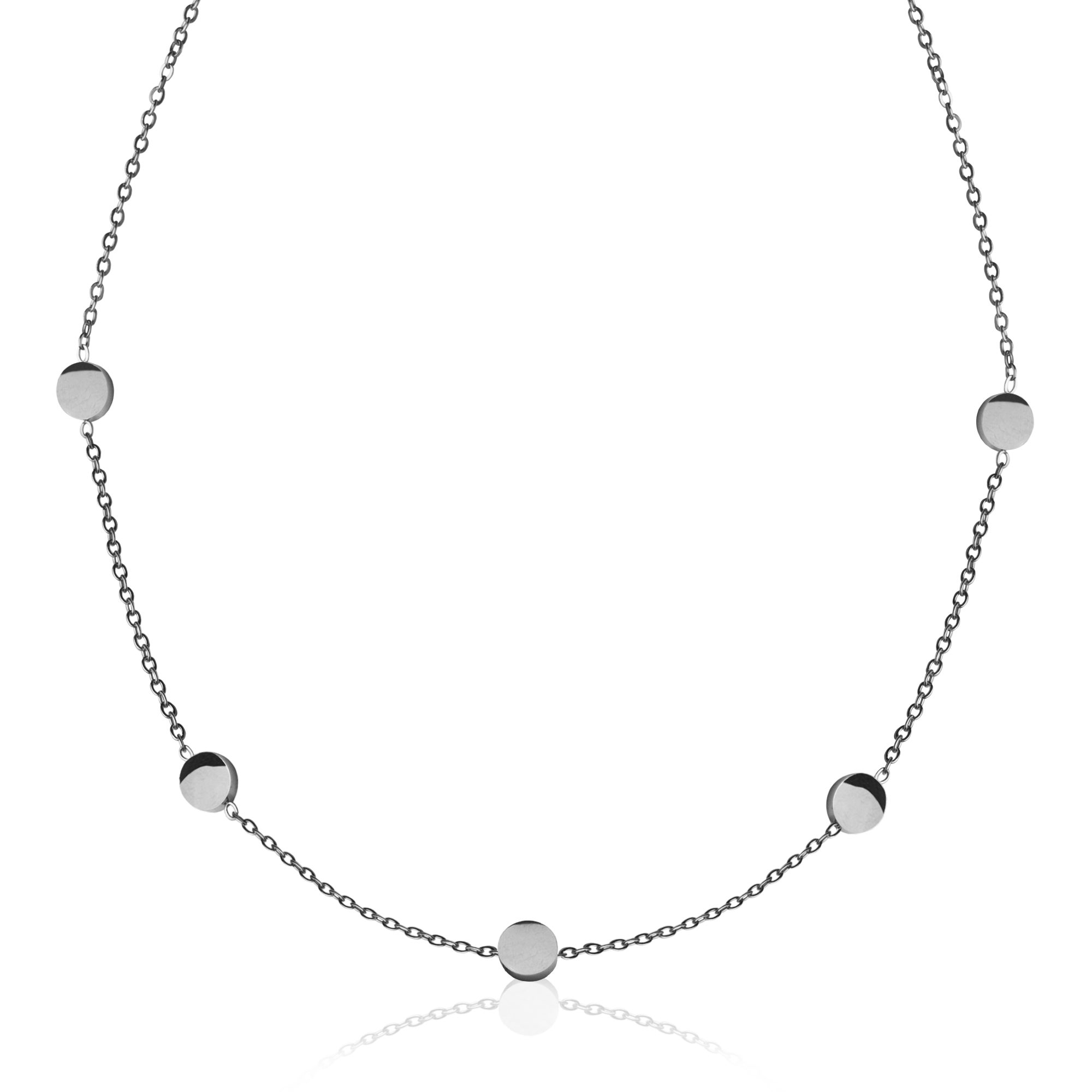 ALEXASCHA Choker Kurze Kette mit Plättchen • Edelstahlkette • Münzkette • verstellbar