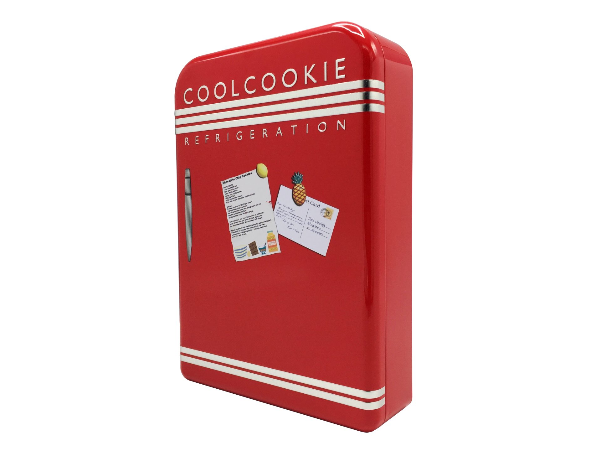 MediMuc Keksdose Geschenkdose Kühlschrank rot, Kühlschrank