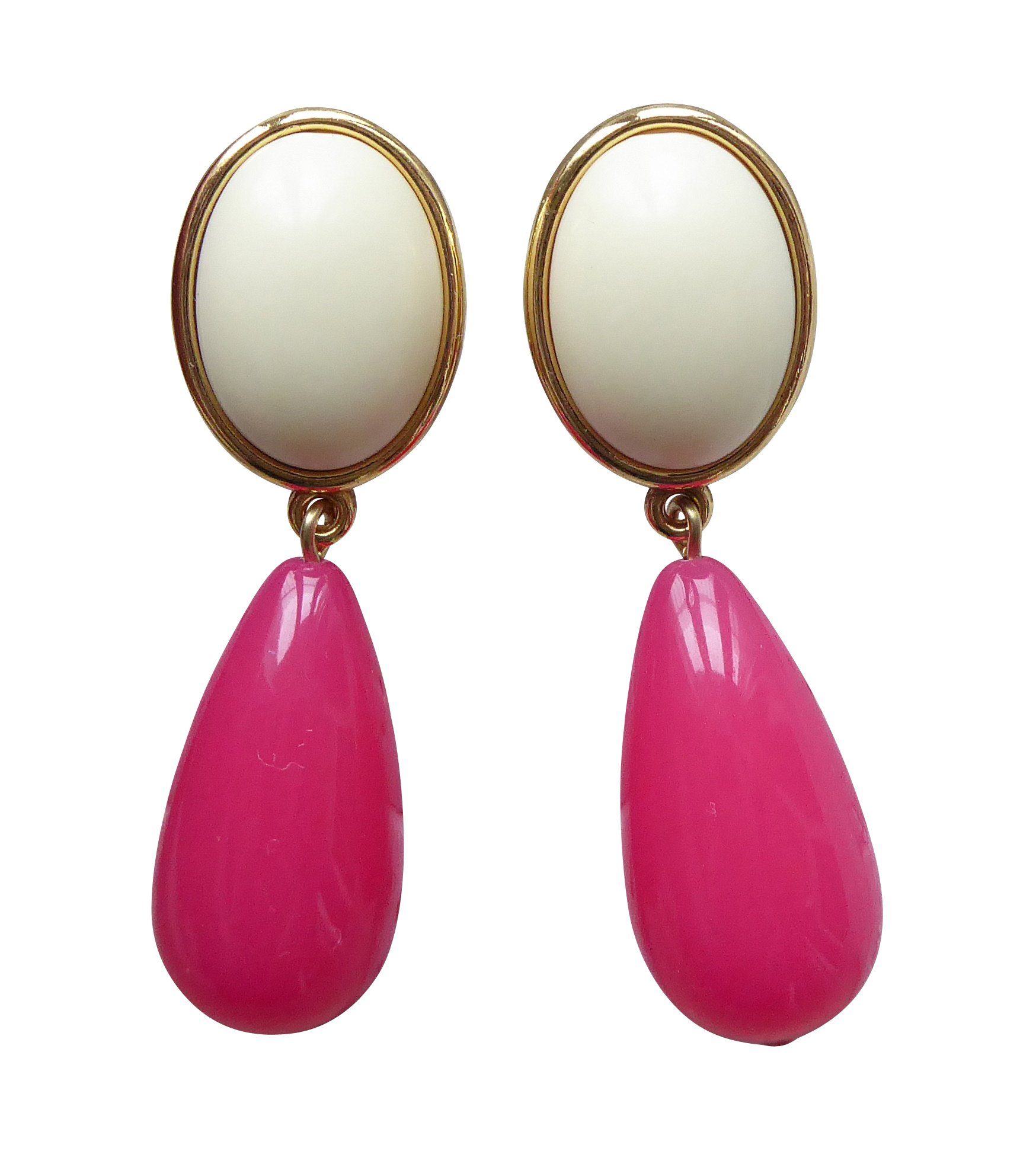Mugello Paar Ohrstecker Viola elfenbein-pink Sommer-Ohrringe auffällig Statement, made in Germany Designer JustWin, Statementohrringe