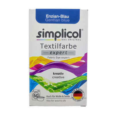 simplicol Textilfarbe Simplicol Textilfarbe Expert Enzian-Blau 150g, Farberneuerung Farbauffrischung Batik Textilfärbemittel