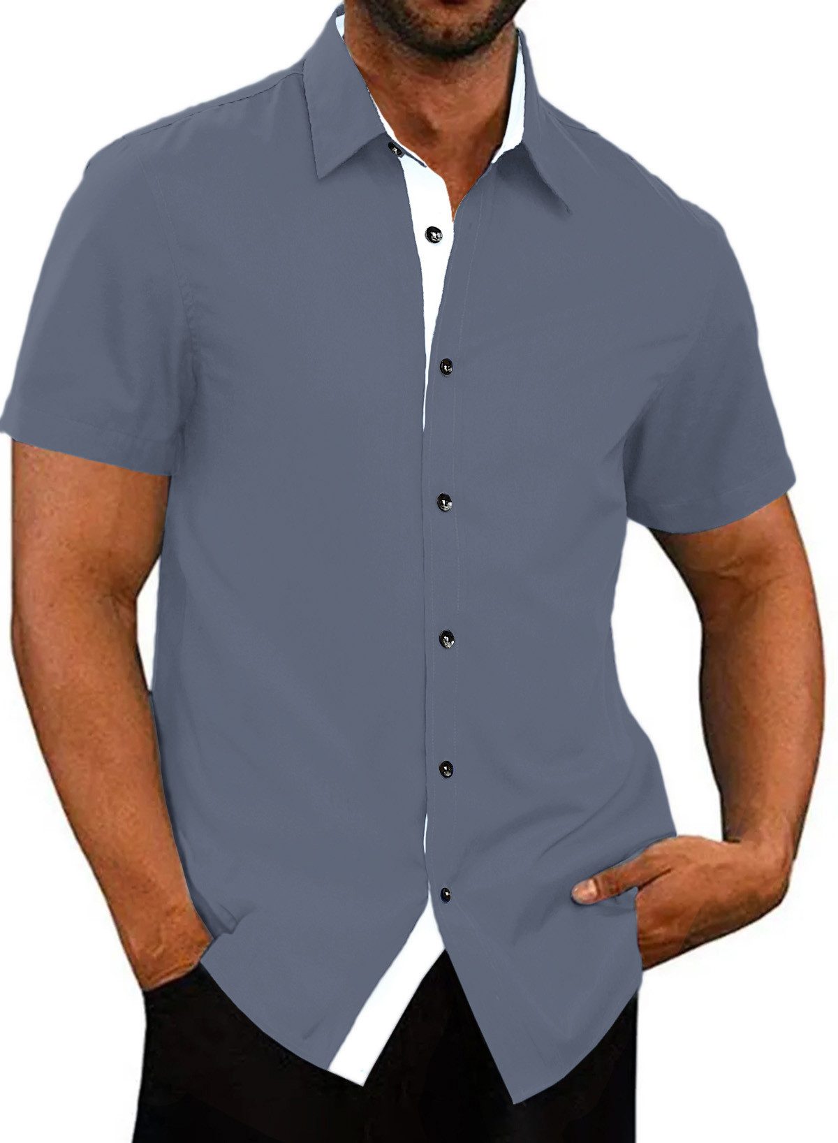 JMIERR Businesshemd Herren Hemd Kurzarm Freizeithemd günstig online kaufen