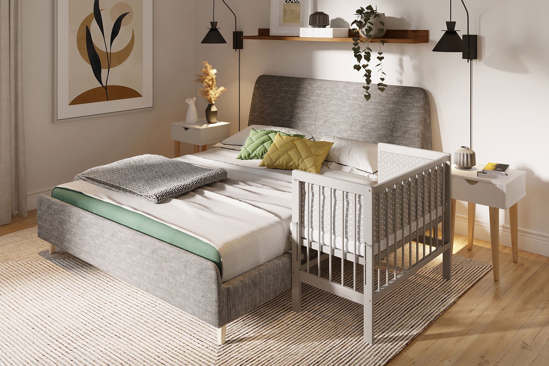 FabiMax Beistellbett Basic Plus grau günstig online kaufen