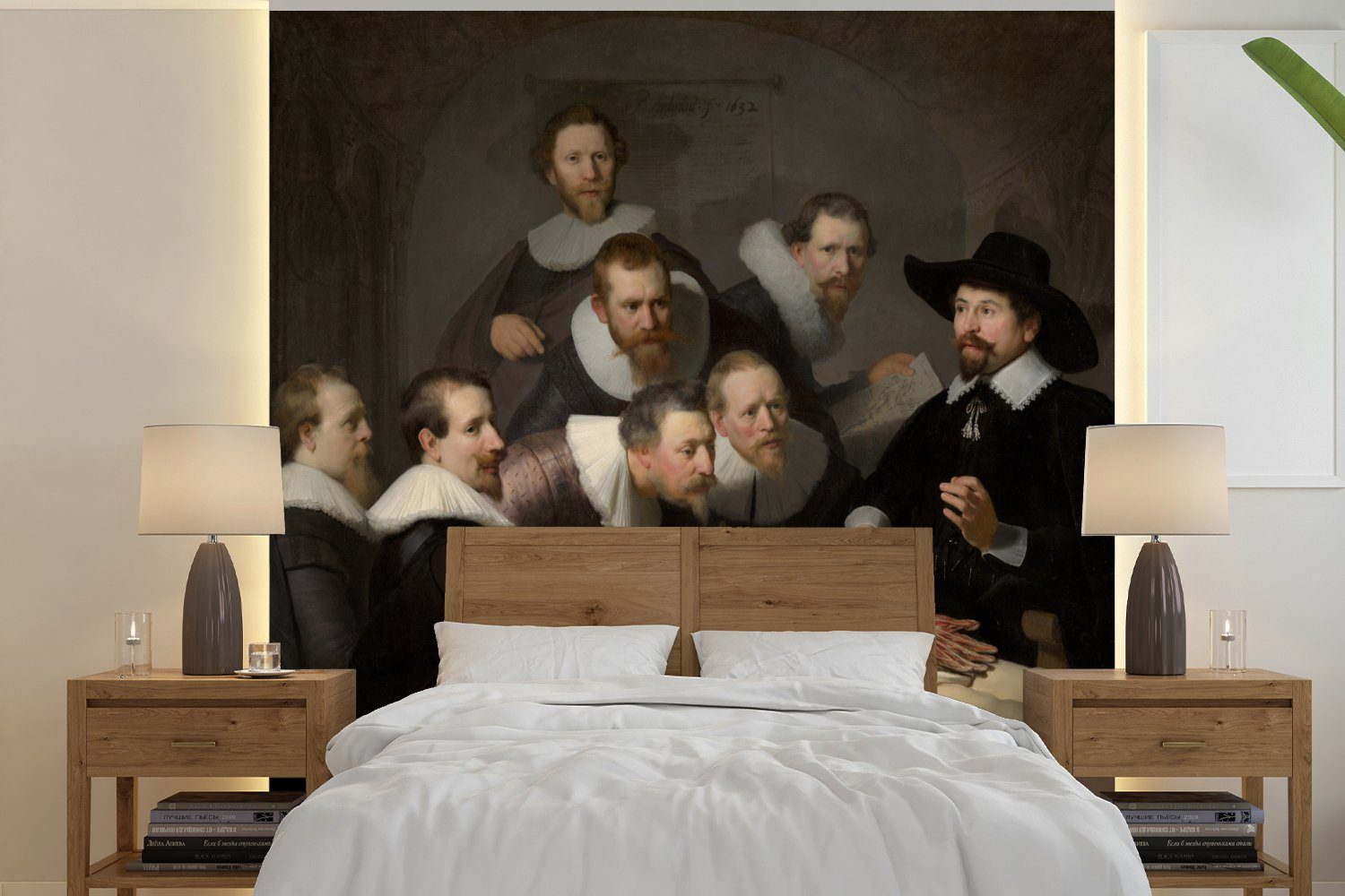 MuchoWow Fototapete Die Anatomiestunde von Dr. Nicolaes Tulp - Gemälde von Rembrandt van, Matt, bedruckt, (4 St), Vliestapete für Wohnzimmer Schlafzimmer Küche, Fototapete