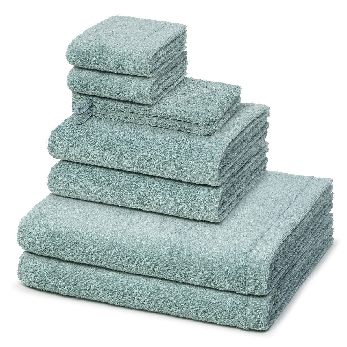 Cawö Handtuch Set Lifestyle, Walkfrottee (Spar-Set, 8-St), 2 X Wasch- 2 X Gäste- 2 X Dusch- 2 X Handtuch im Set - Baumwolle