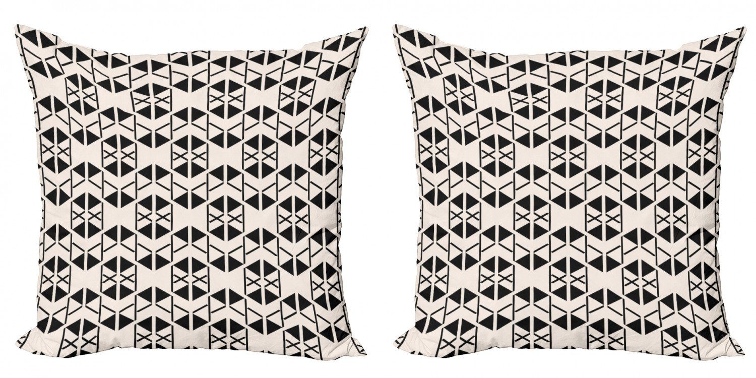 Kissenbezüge Modern Accent Doppelseitiger Digitaldruck, Abakuhaus (2 Stück), Geometrisch Moderne Retro Formen Kunst