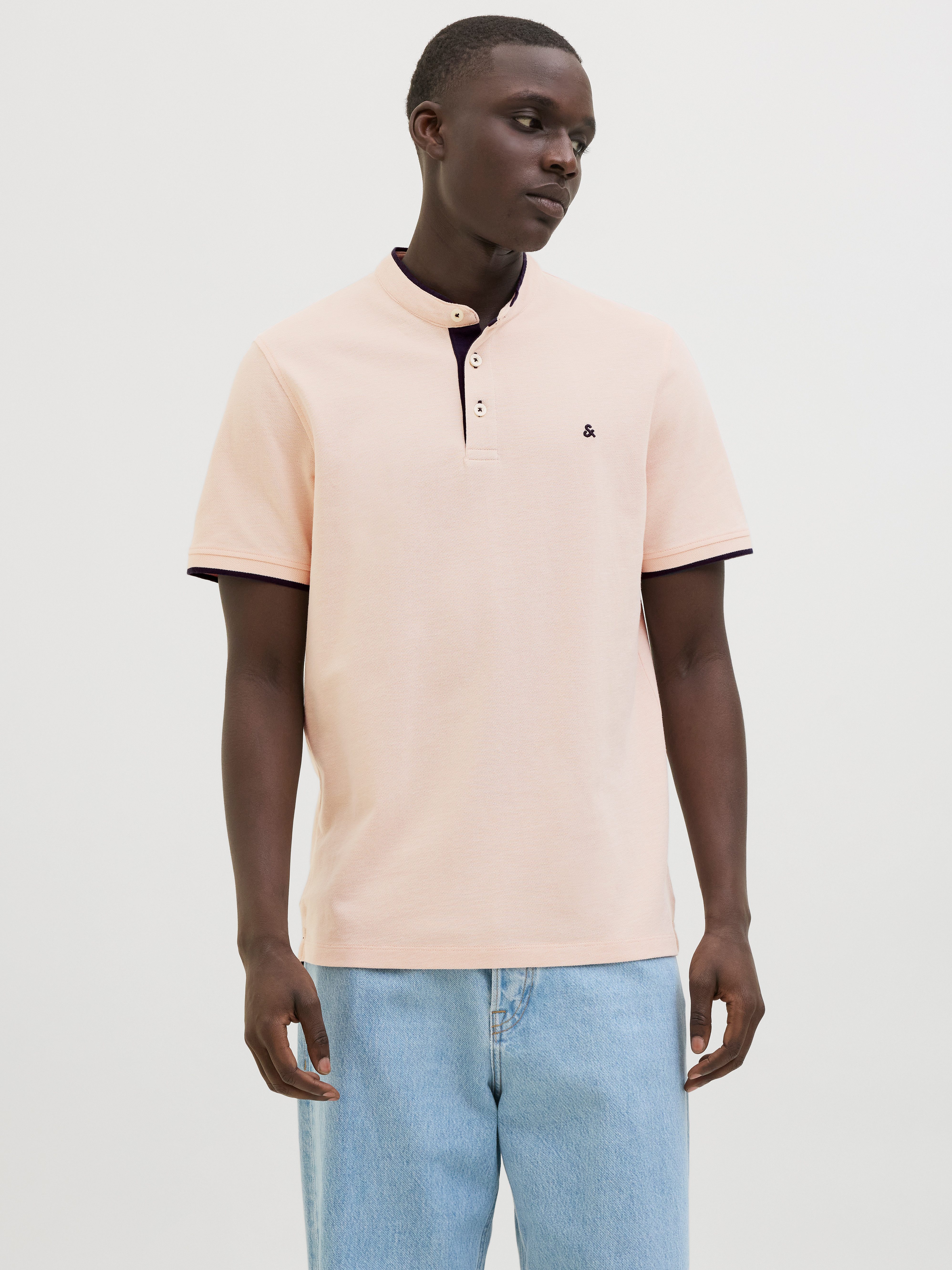Jack & Jones Poloshirt JJEPAULOS MAO POLO mit Logo Stickerei günstig online kaufen