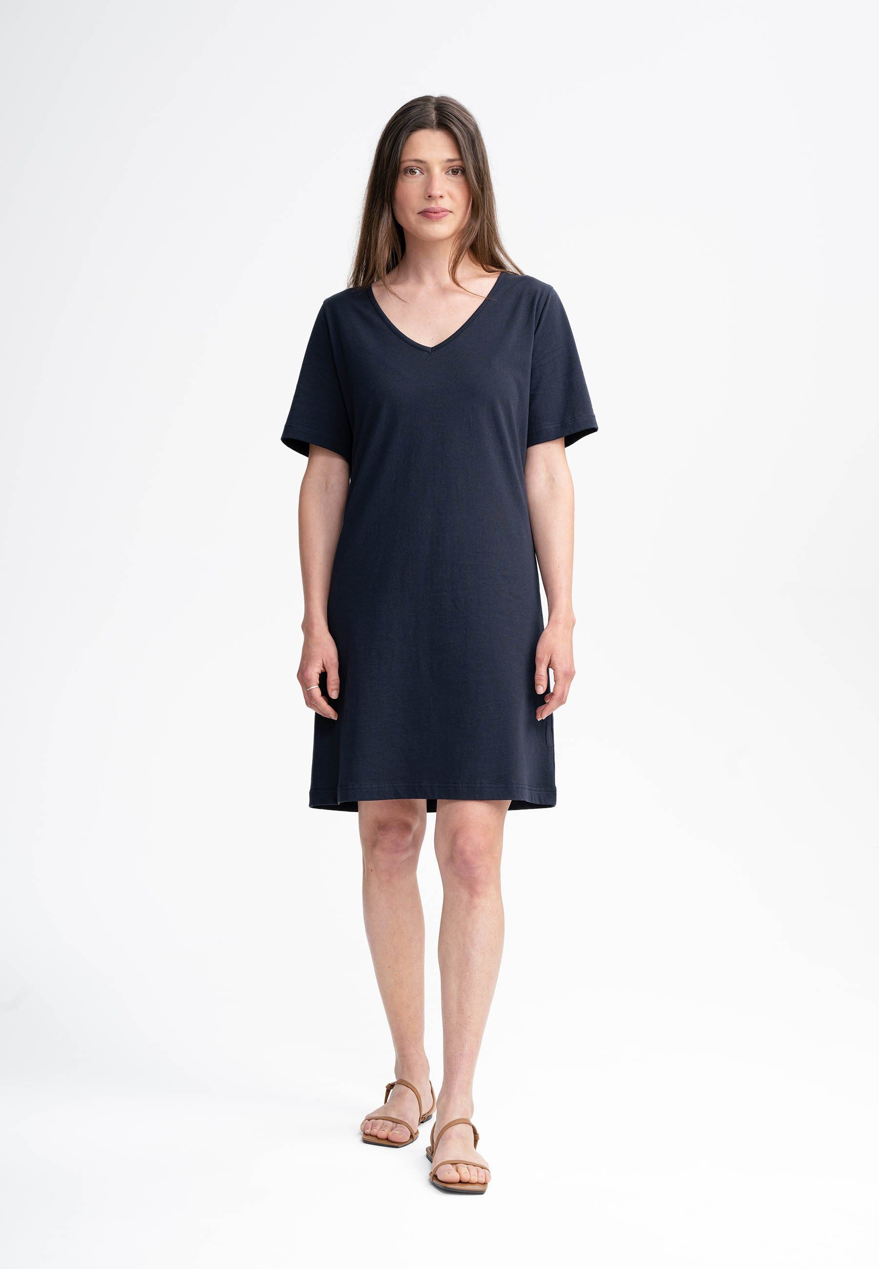Jerseykleid Damen V-Neck Kleid JANITRA