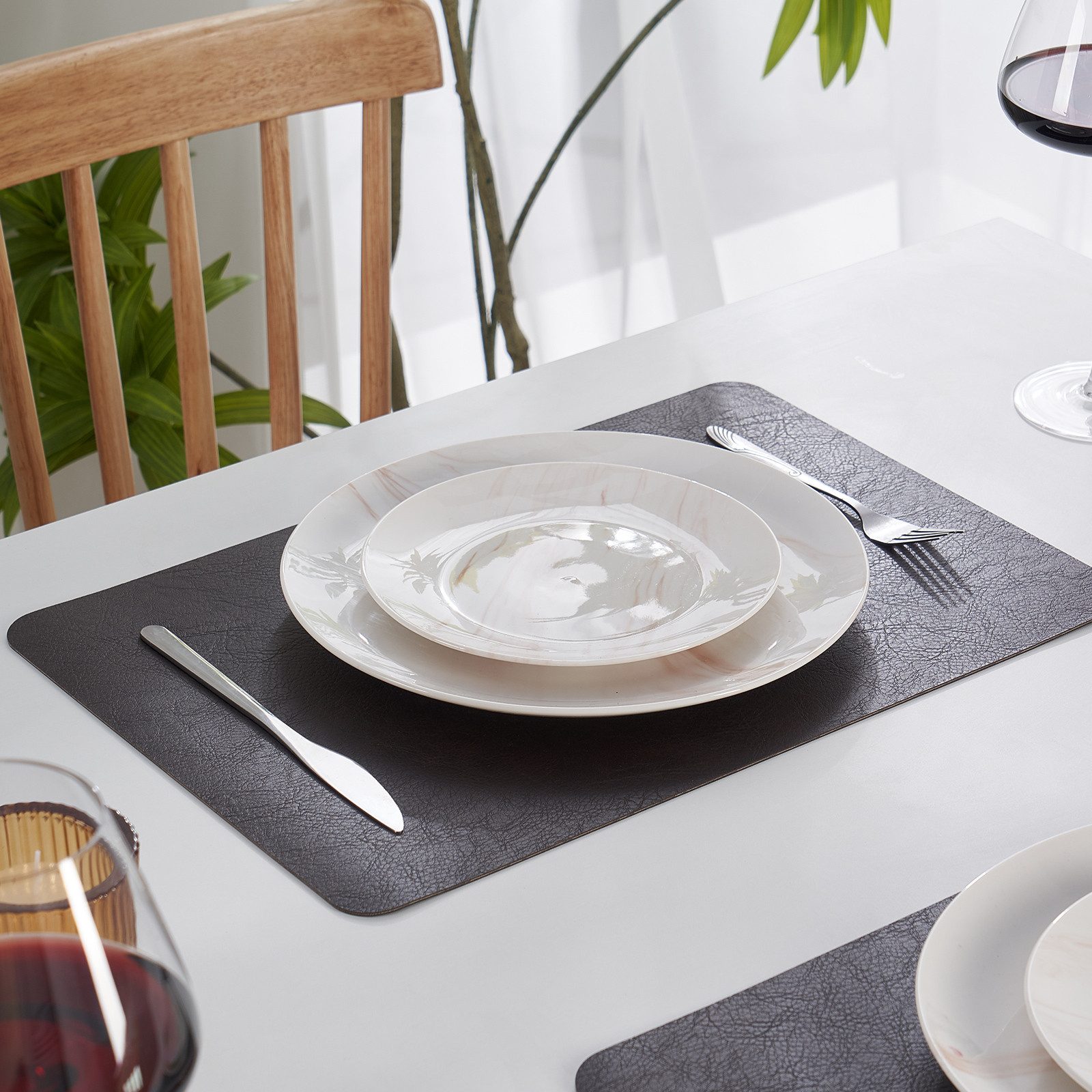 Simurq Platzset Abwaschbar - Beidseitig Nutzbare und Rutschfeste Tischsets, günstig online kaufen