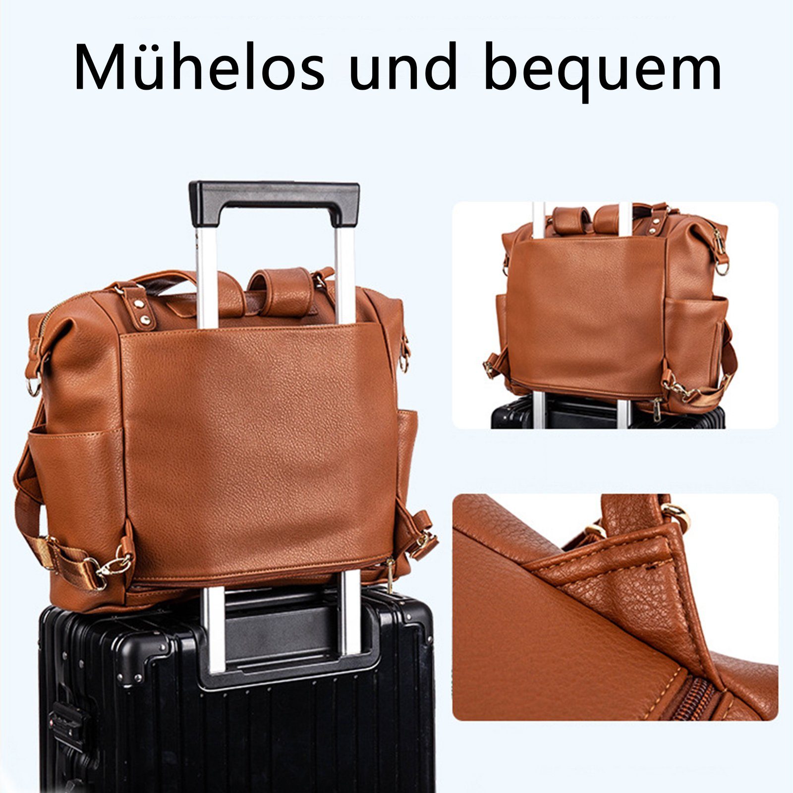 REDOM Wickeltasche Tasche, mobiler einstellbarem Baby Multifunktions-Babytaschen Wickeltasche), Wickelauflage Multifunktional, mit Babytasche, Umhängetasche Milchfläsche Henkeltasche (Windeln Handtasche tragbarer Babyflasche Schultergurt