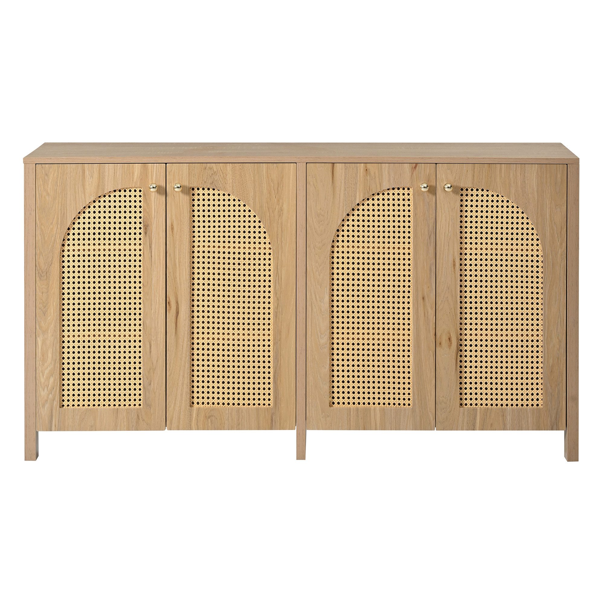 Flieks Sideboard (1 St., 145x40x80 cm), Anrichte mit 4 Rattantür Wohnzimmer günstig online kaufen