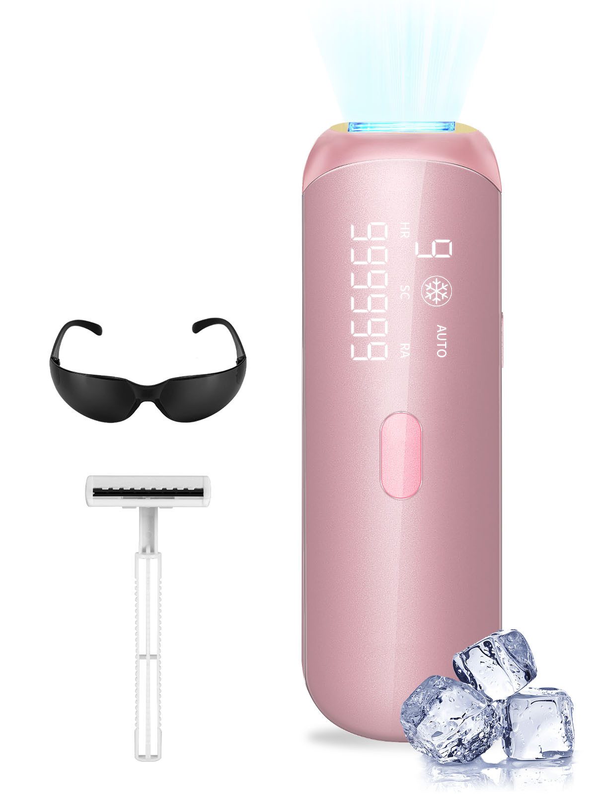 MCURO IPL-Haarentferner mit Eiskühlungsfunktion, Schmerzfrei & Hautfreundlich, 999999 Lichtimpulse, Effektive Laser-Haarentfernung 15J/3,3cm² & 510-1200nm Wellenlänge, IPL-Haarentfernungsgerät für Männer, Frauen, Achseln, Beine, Körper