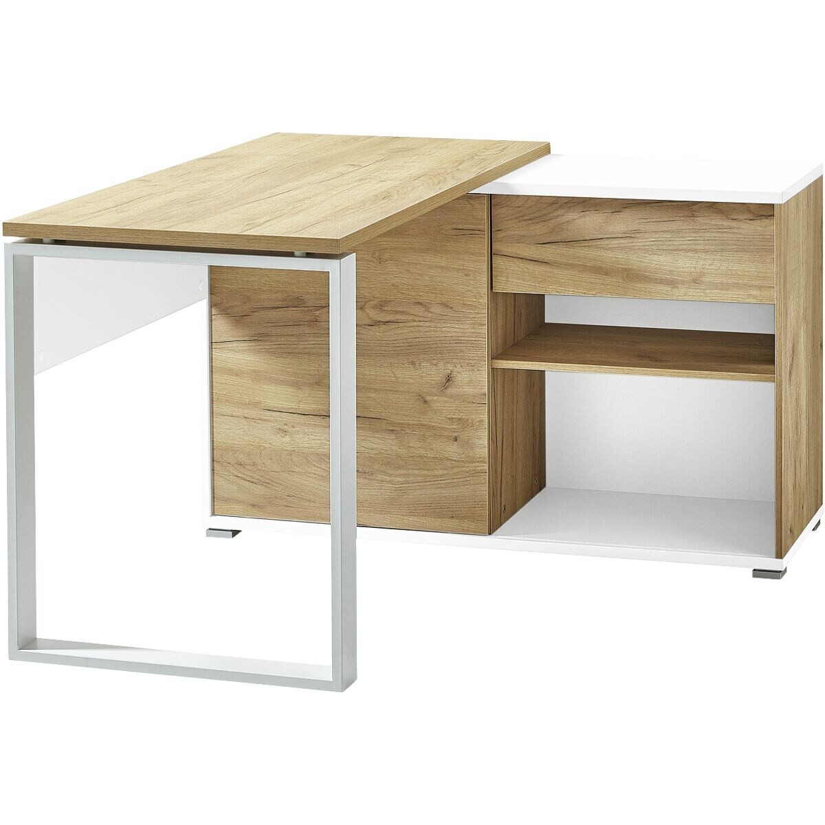 GERMANIA Schreibtisch Lioni, rechteckig, inkl. Sideboard, Bügelfuß mit Sichtblende, Breite 120 cm