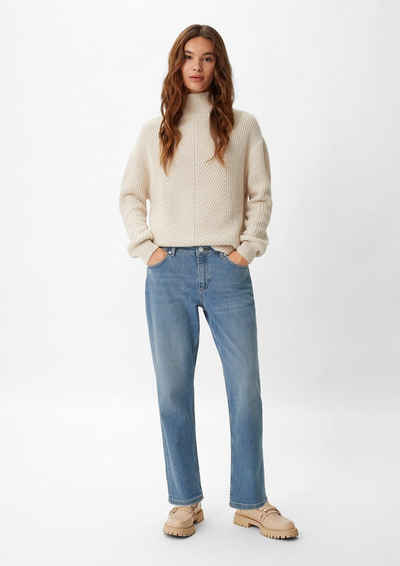 comma casual identity 5-Pocket-Jeans Boyfriend: Джинси im Used Look Destroyes, Kontrast-Details, Waschung, Leder-Patch