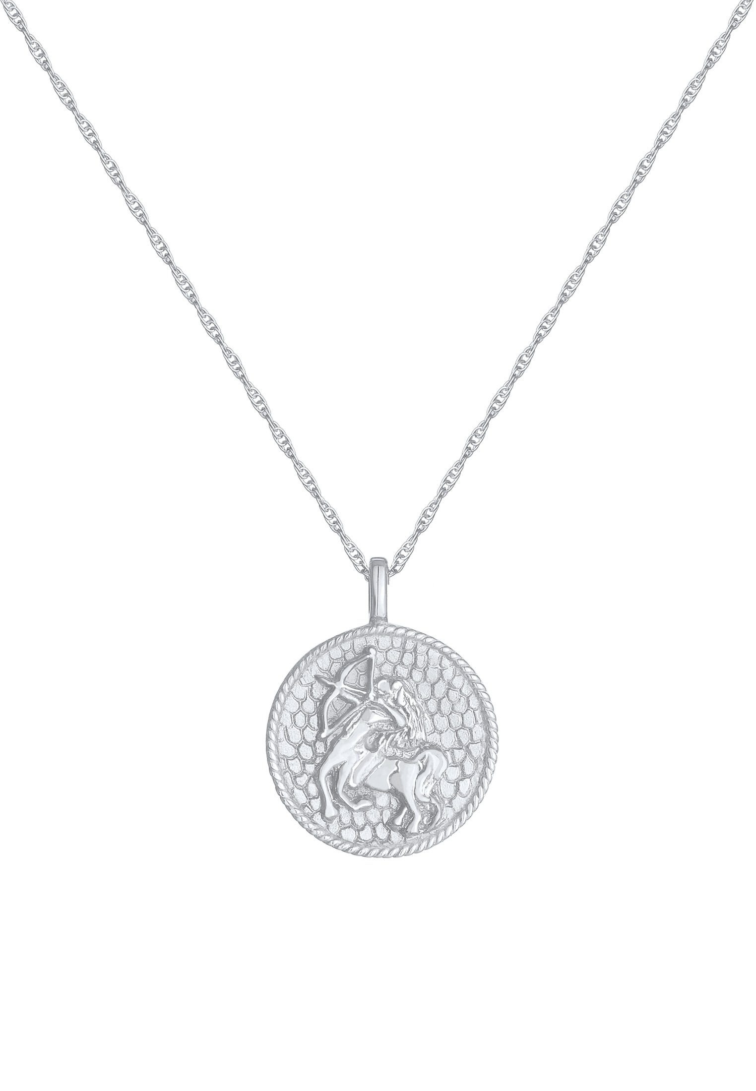 Elli Kette mit Anhänger Sternzeichen Münze Astro 925 Zodiac Silber Schütze