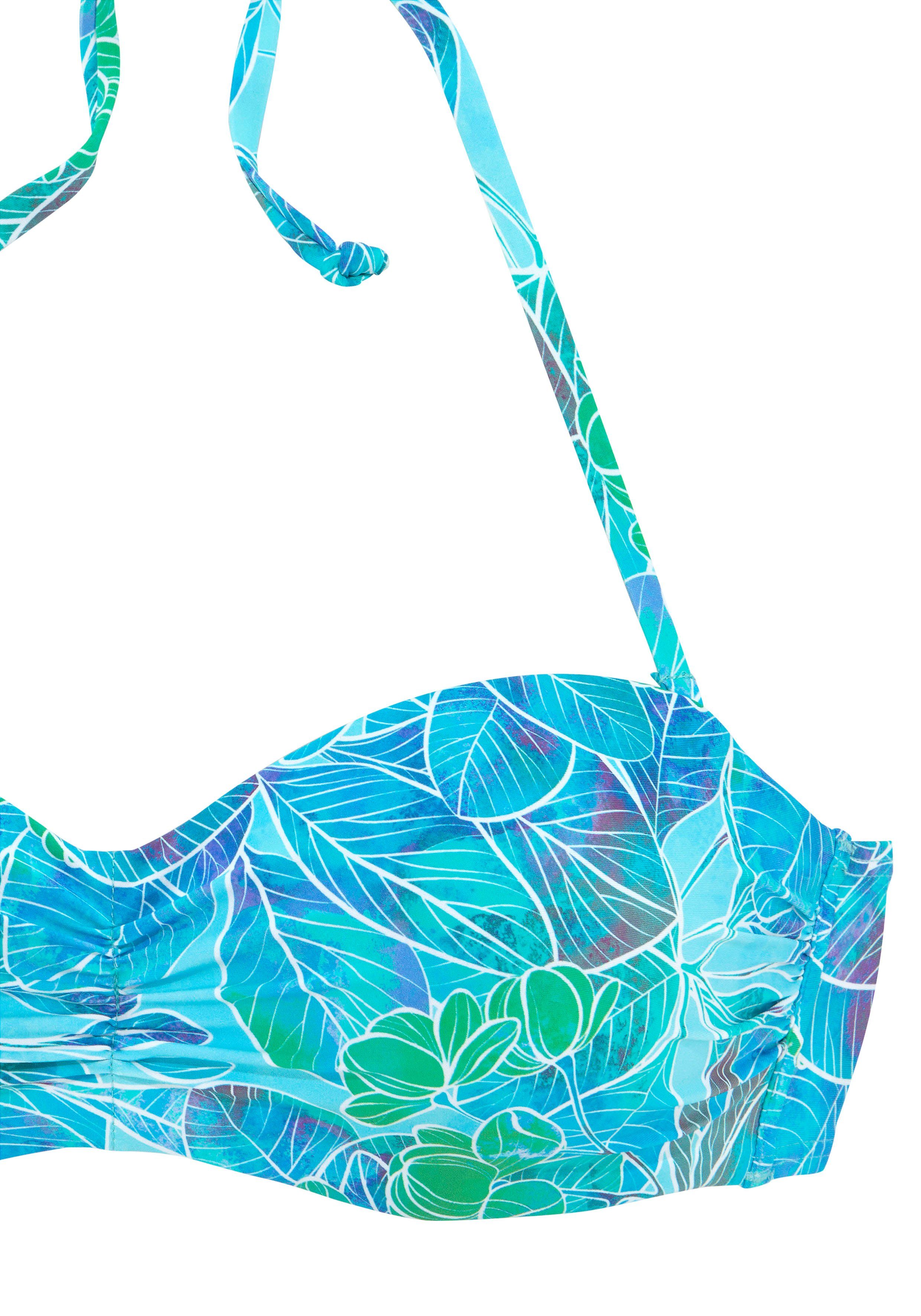Sunseeker Bügel-Bandeau-Bikini-Top Lapa, mit tropischem Print