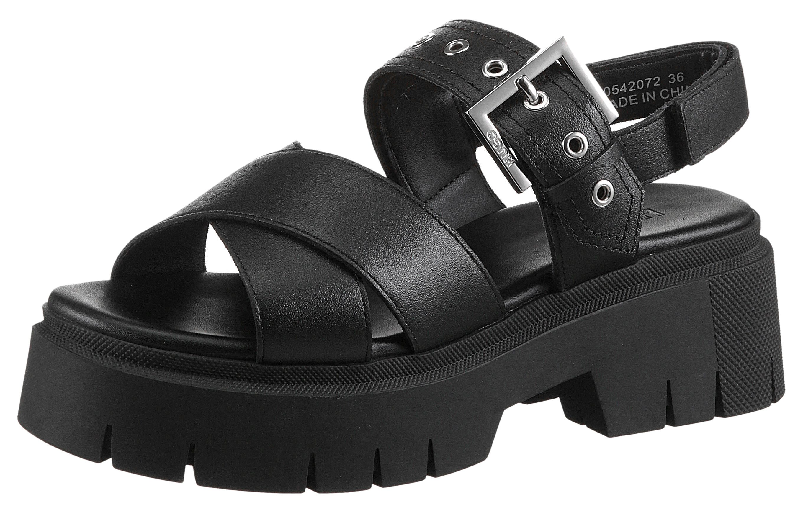 HUGO Kris_Sandal Plateausandaletten Sommerschuh, Riemchensandale, Festivals günstig online kaufen
