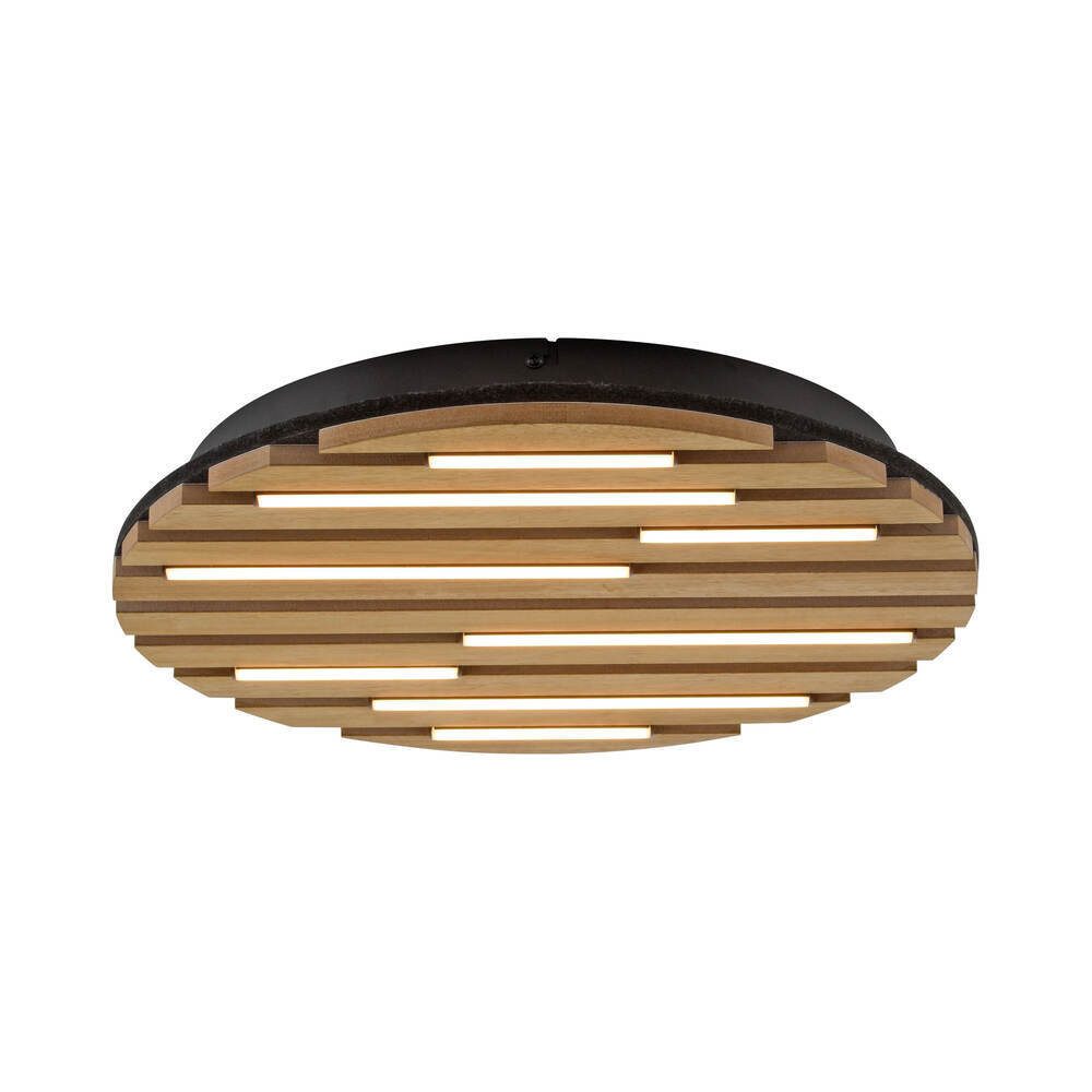 JUST LIGHT LED Deckenleuchte LED Deckenlampe AKUSTIK, Akustikpanel mit Echtholzfurnier, 5x LED-Board/ 12 Watt, warmweiß, Akustikpanel mit Echtholzfurnier Eiche