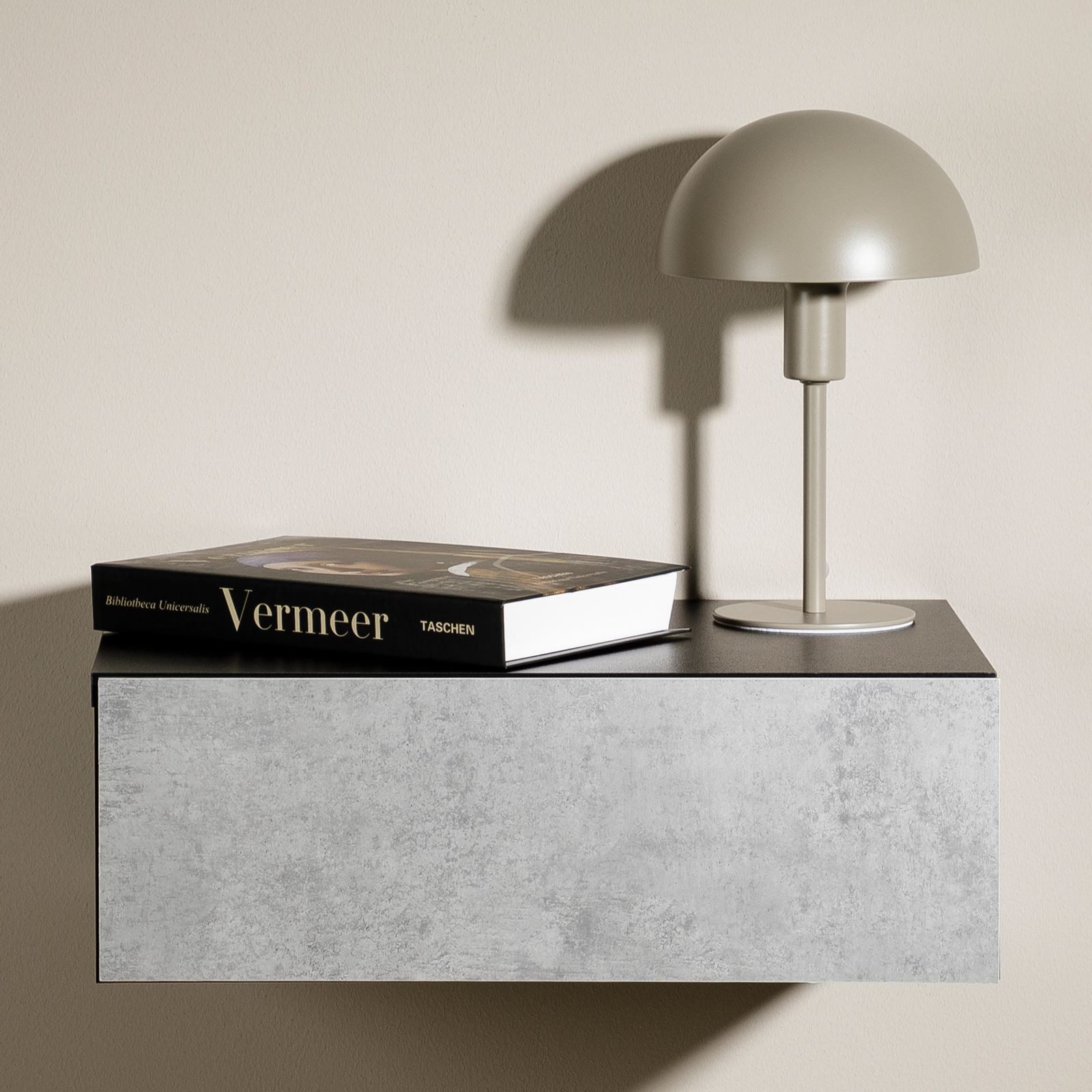 CARO-Möbel Nachtkommode ANNE, Hängender Nachttisch mit Schublade schwebendes Wandregal beton/schwarz