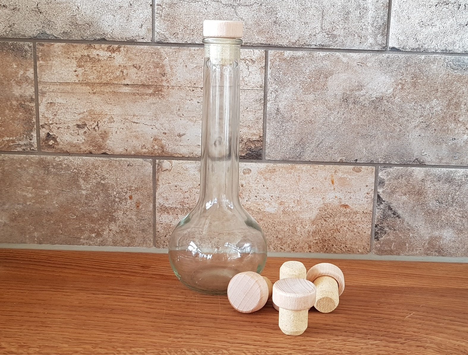 Kork-Deko.de Flaschenverschluss Flaschenverschluss Holzgriffkorken aus 100% Presskork, (Made in Portugal)