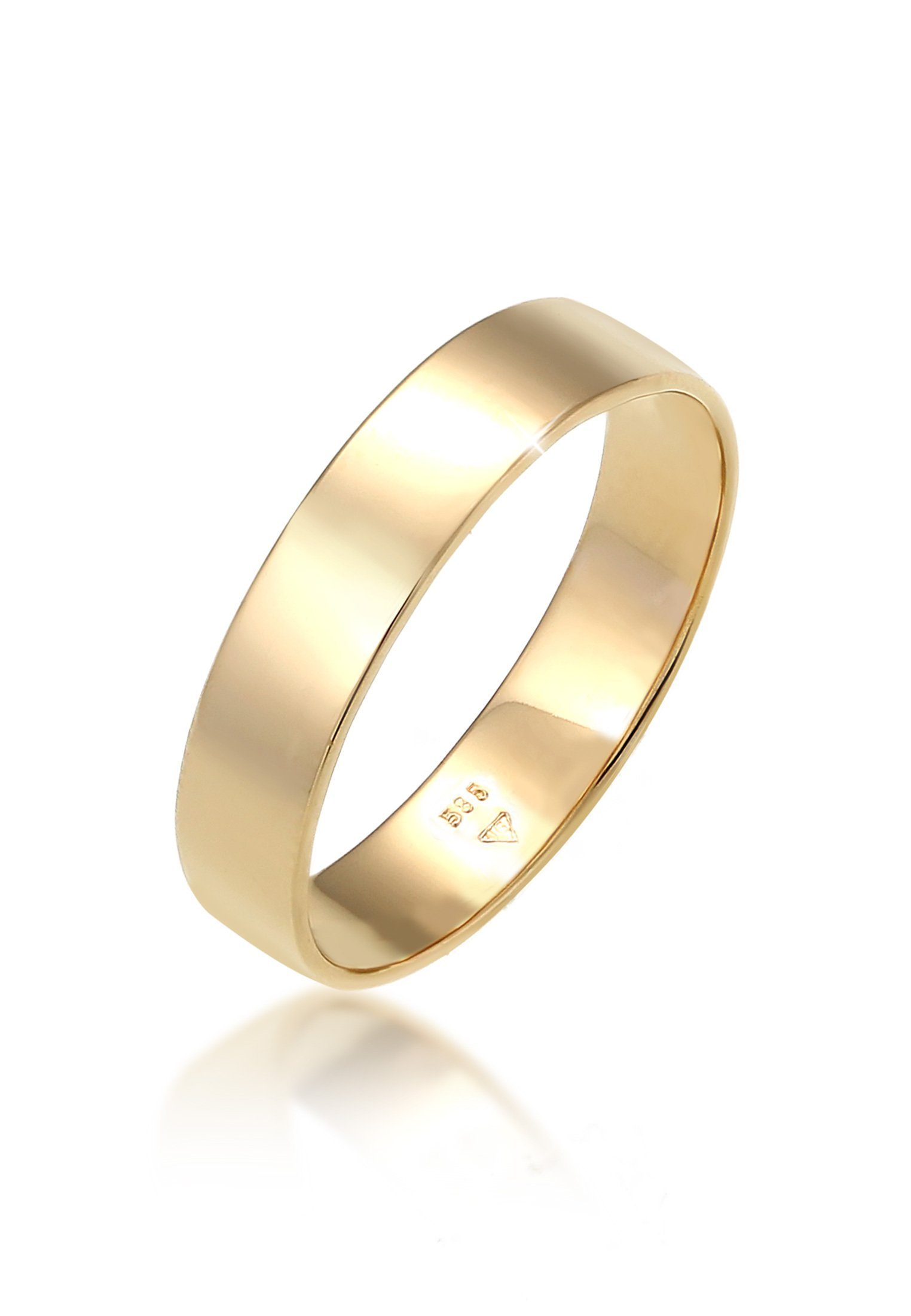 Elli Premium Partnerring Bandring Trauring Basic Hochzeit Paar 585 Gelbgold