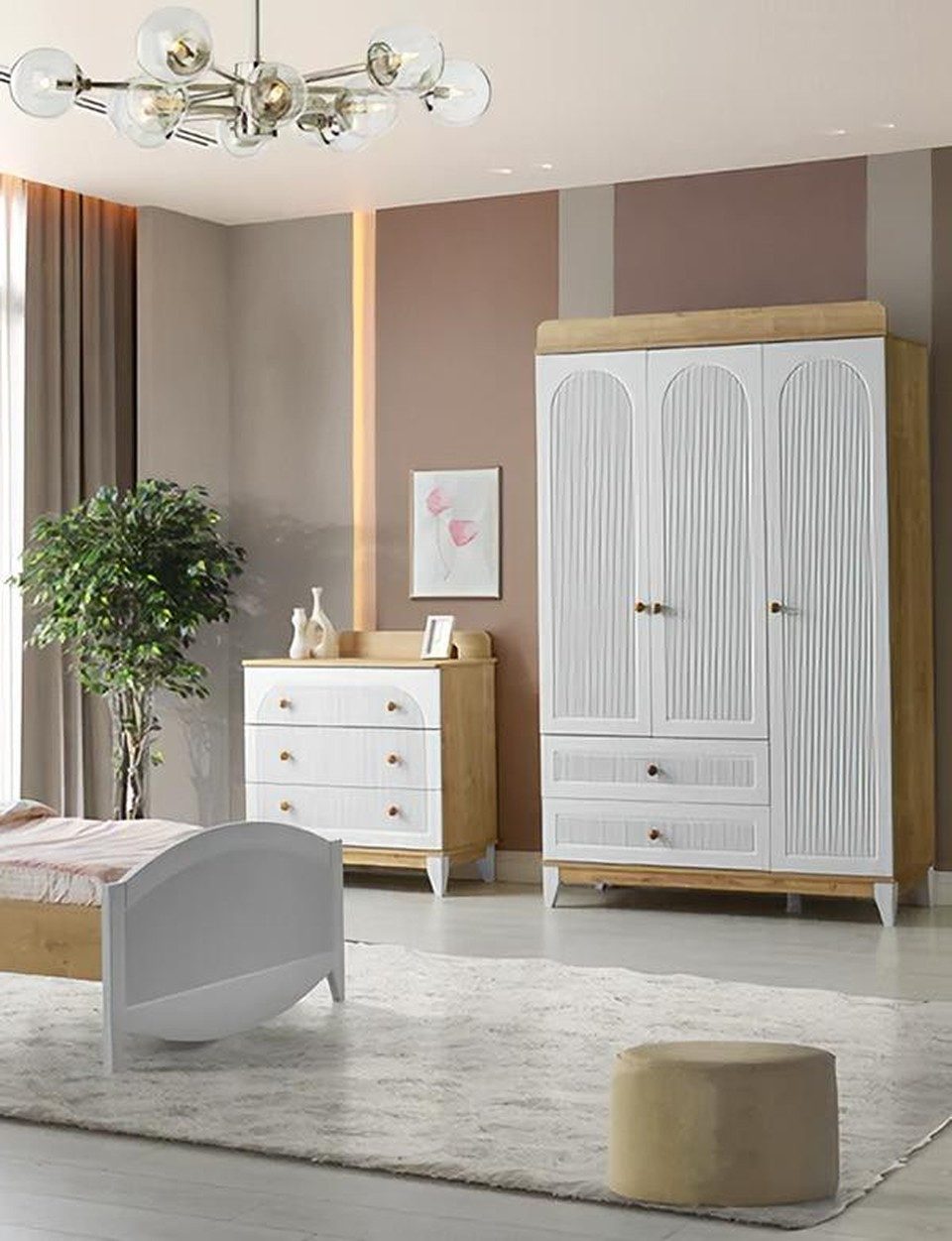 Jugendzimmer-Set Kleiderschrank und Kommode mit viel Stauraum für Kinderzimmer