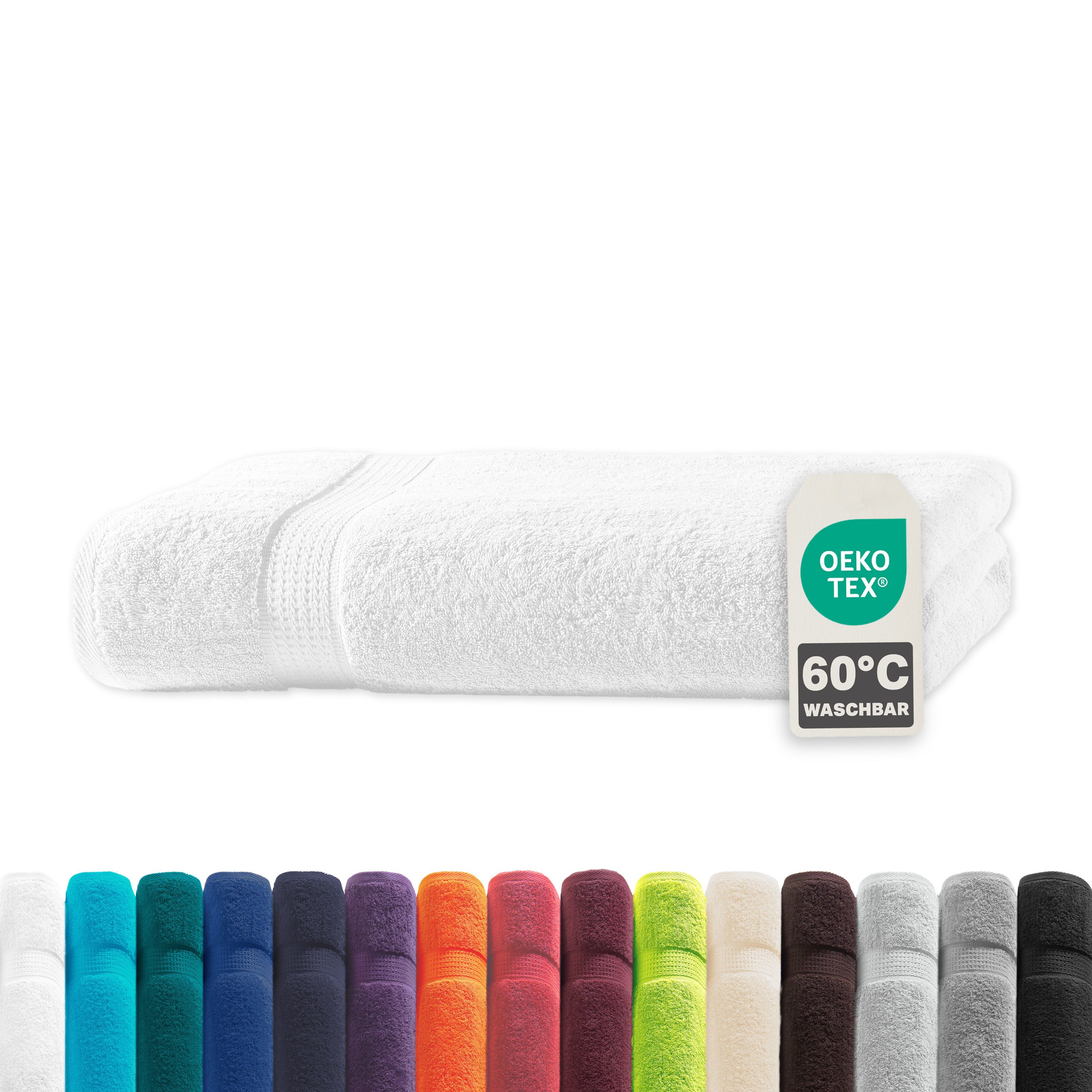 Devior Handtuch Set Frottierserie Elegance in vielen Farben, hochwertig mit 500 g/m², Badetuch - 100% Baumwolle (1-St), 100x150 cm, ideal für Bad & Sauna, 60° Wäsche, trocknergeeignet
