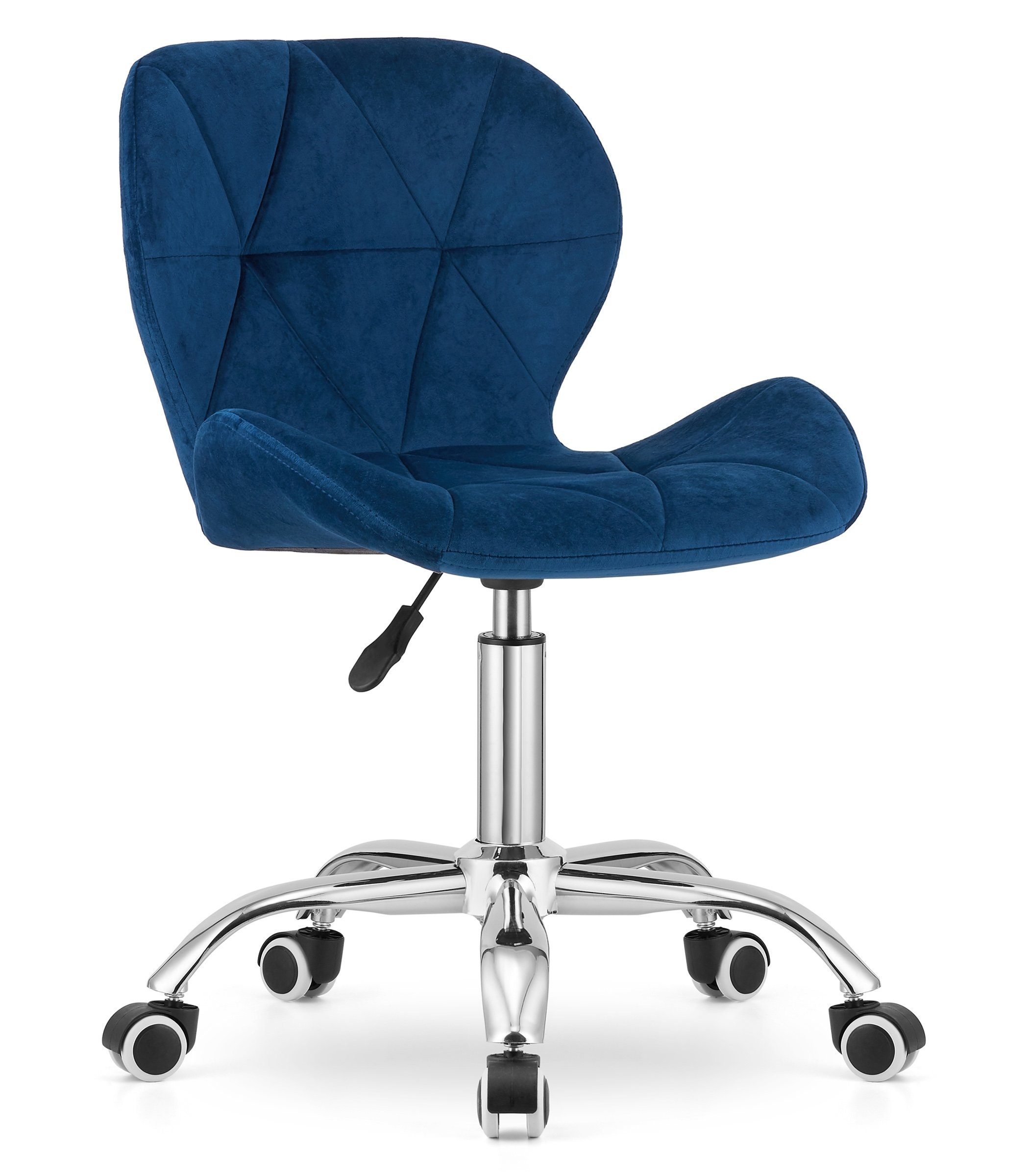 Home Collective Drehstuhl Bürostuhl Schreibtischstuhl mit ergonomischer Sitzfläche, höhenverstellbar, Polster aus Samt in blau