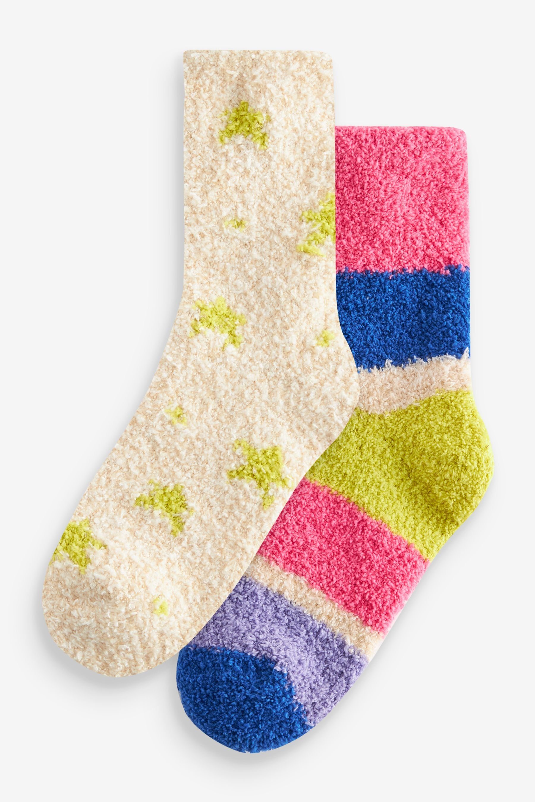 Next Haussocken Kuschelige Socken, 2er-Pack (1-Paar) Multi Stripe Bright