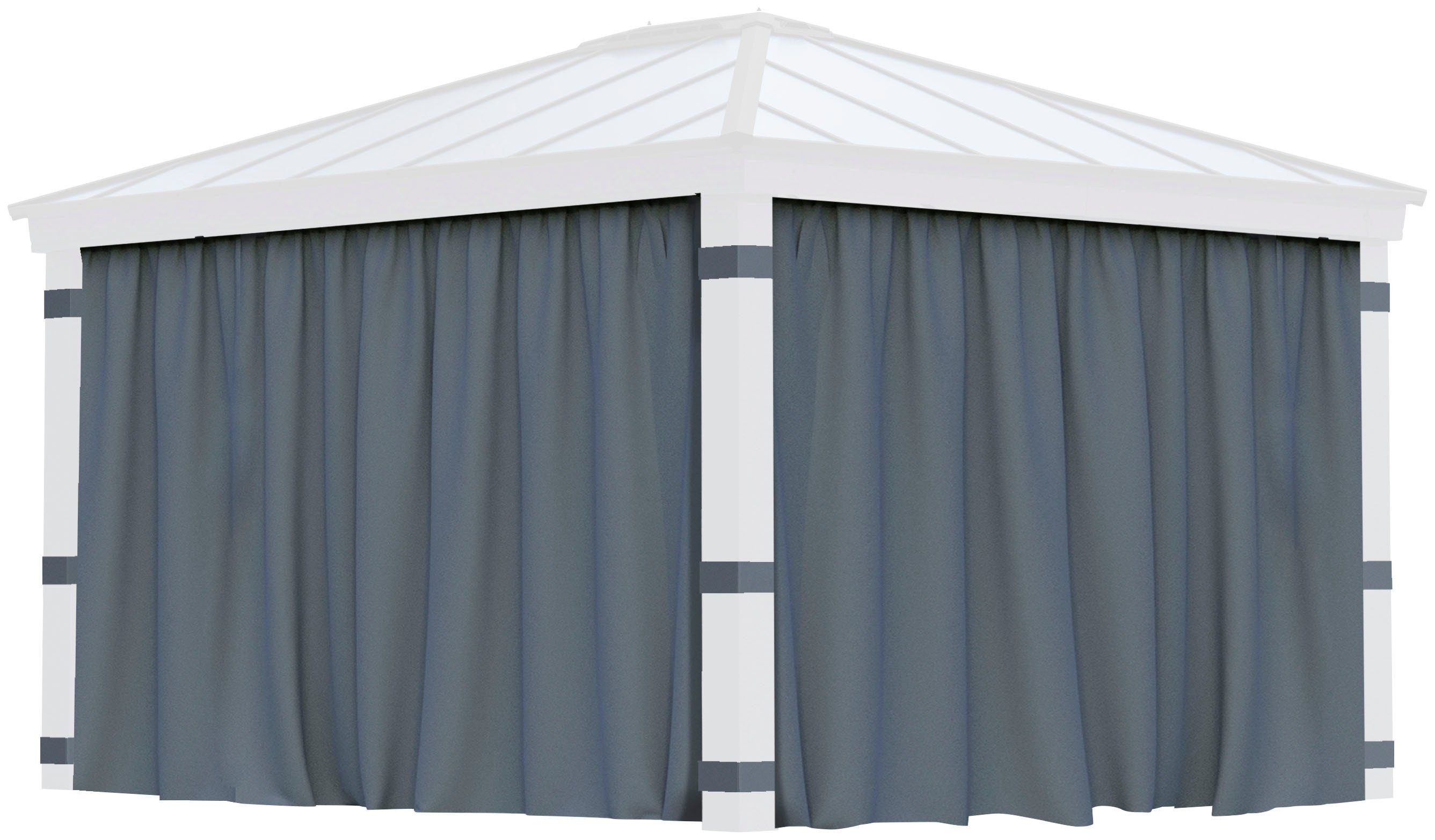 Palram - Canopia Pavillonseitenteil Dallas, 409x212 cm, Vorhangset Dallas 212 x 409cm