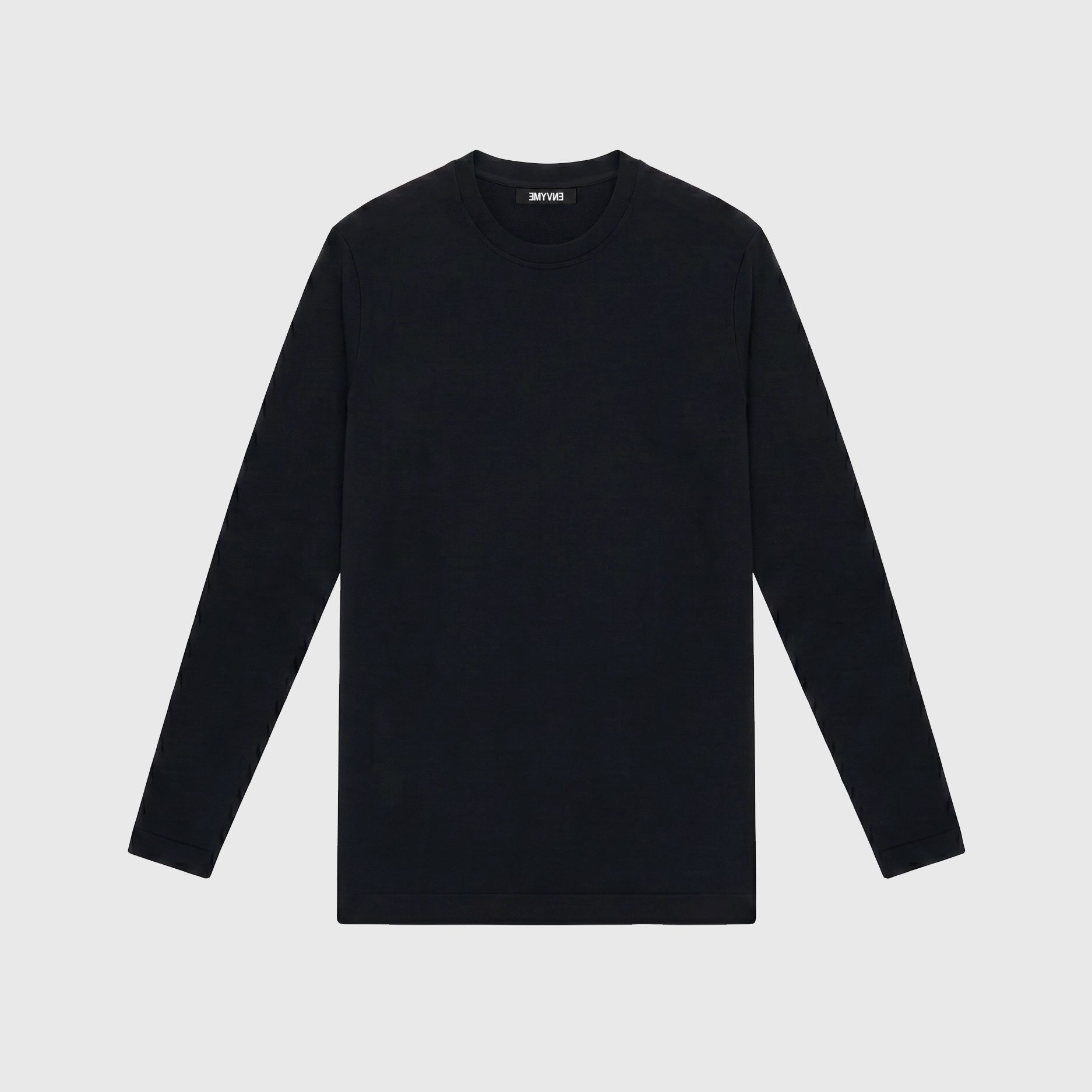 ENVYME Langarmshirt Slim Fit eng anliegend elastisch atmungsaktiv Rundhals Langarm