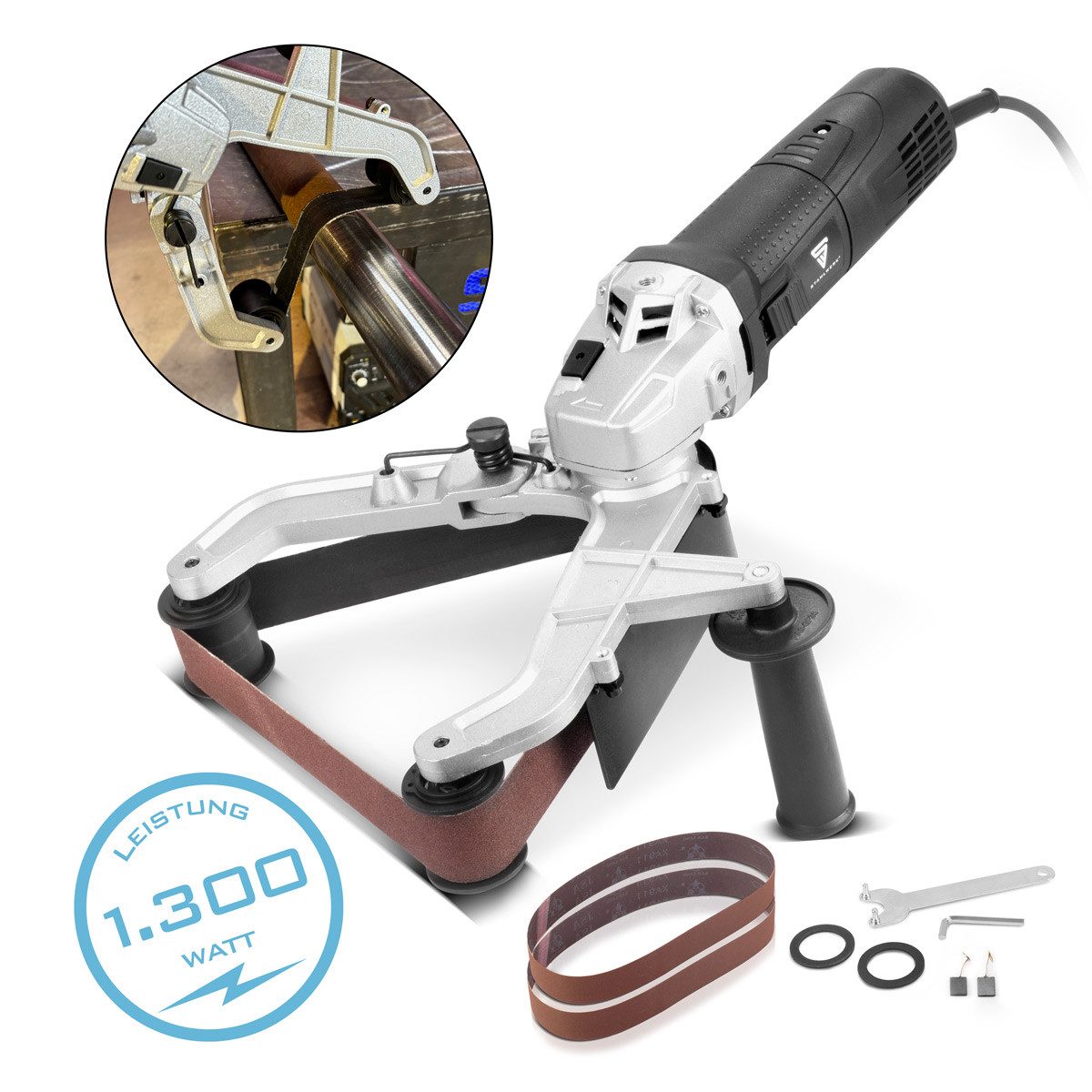STAHLWERK Bandschleifer Rohrbandschleifer RS-1300 ST mit 1.300 W und, max. 3200 U/min, (Packung, 1 tlg)