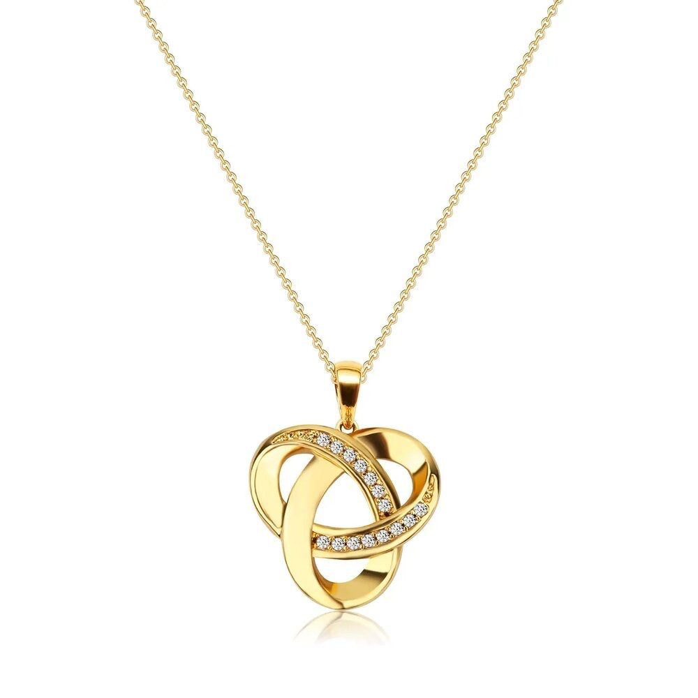 ROUGEMONT Kette mit Anhänger Funkelnde Amulett Anhänge Halskette 925 Silber 18K Gold 45cm, Echtschmuck