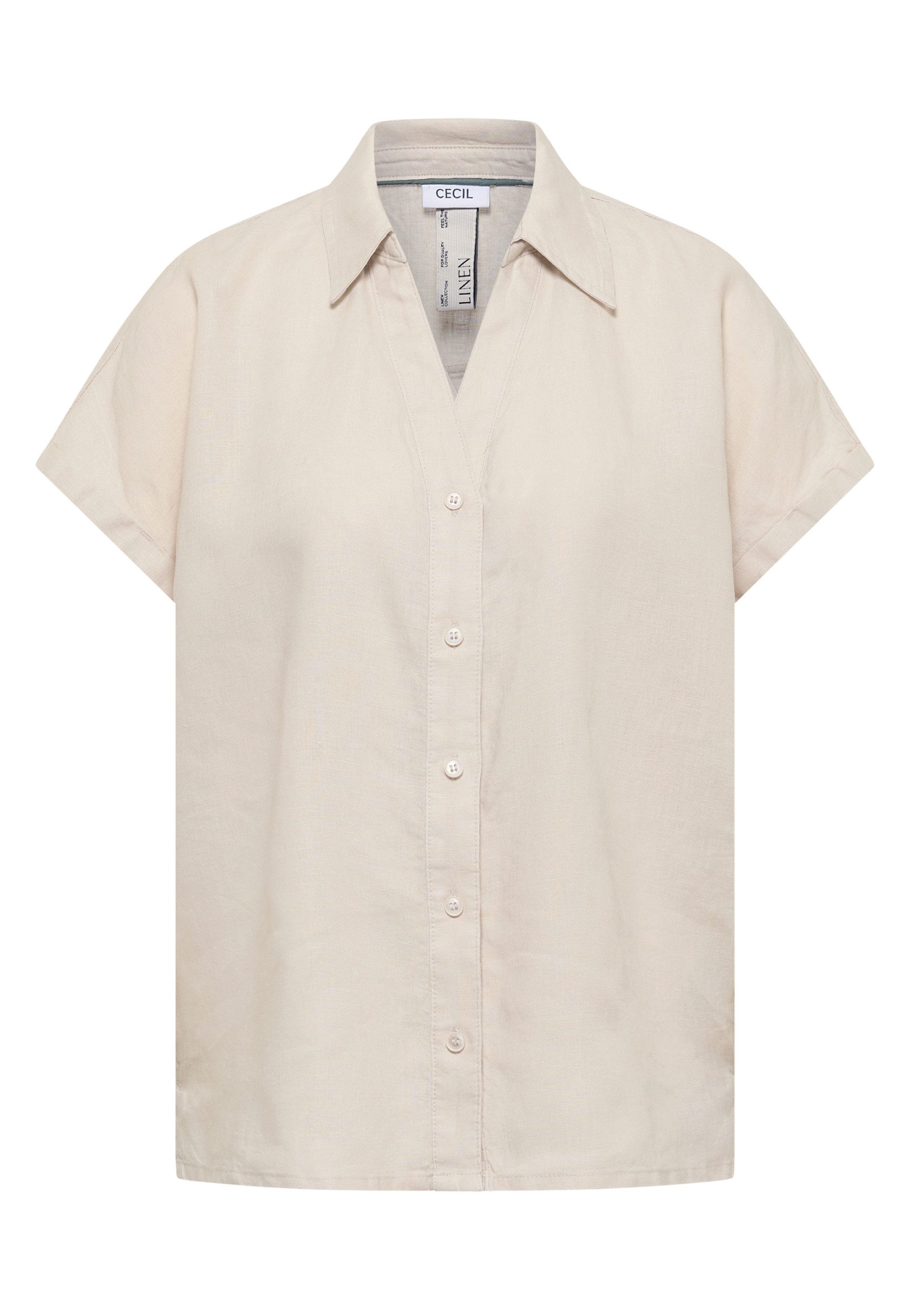 CECIL Klassische Bluse Dropped Shoulder Bluse aus Leinen