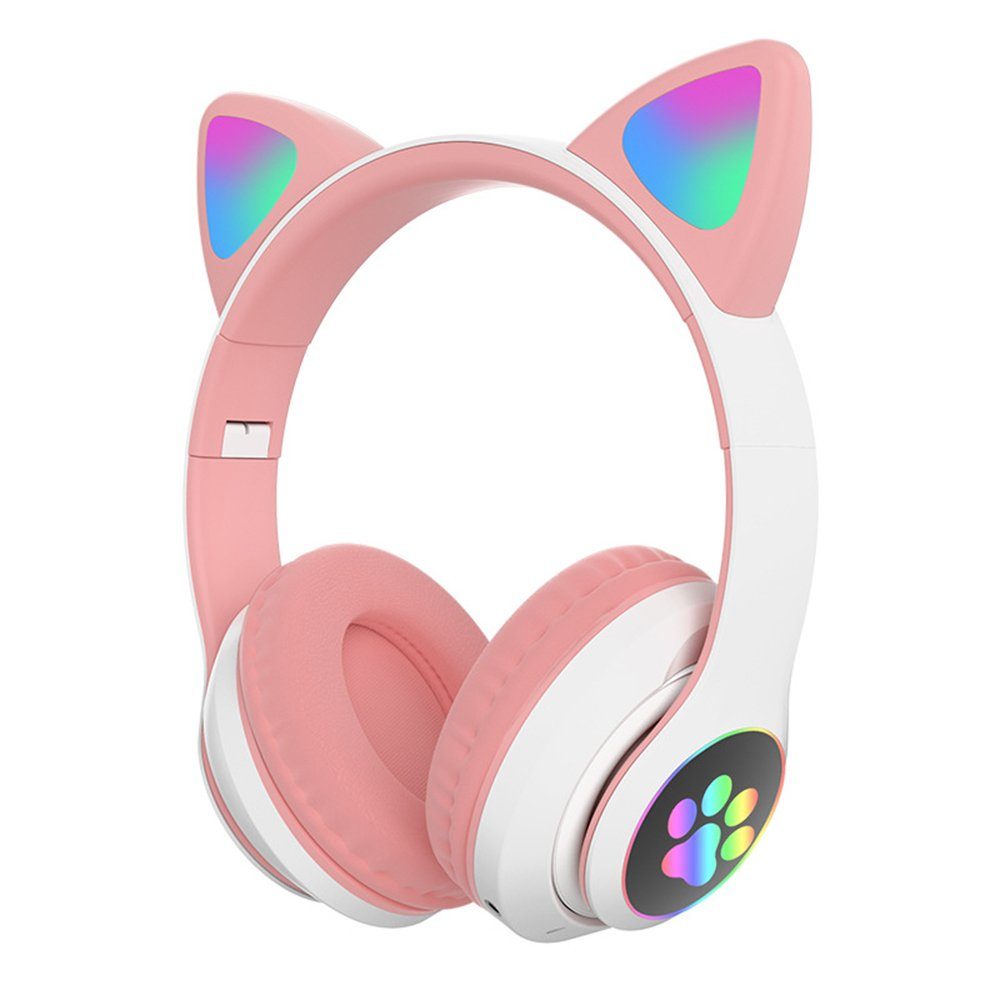 lila Bluetooth-Kopfhörer Mädchen Over GelldG Bluetooth Kopfhörer Ear Kopfhörer Faltbare Kinder,