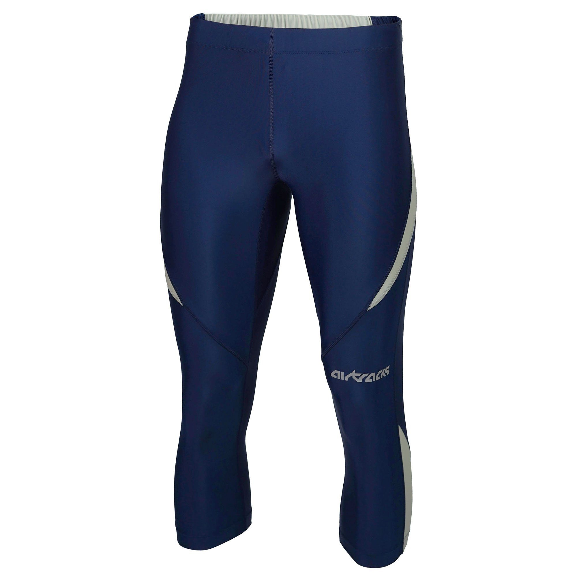 Airtracks Lauftights Lang Pro navy-grau 3/4 Laufhose