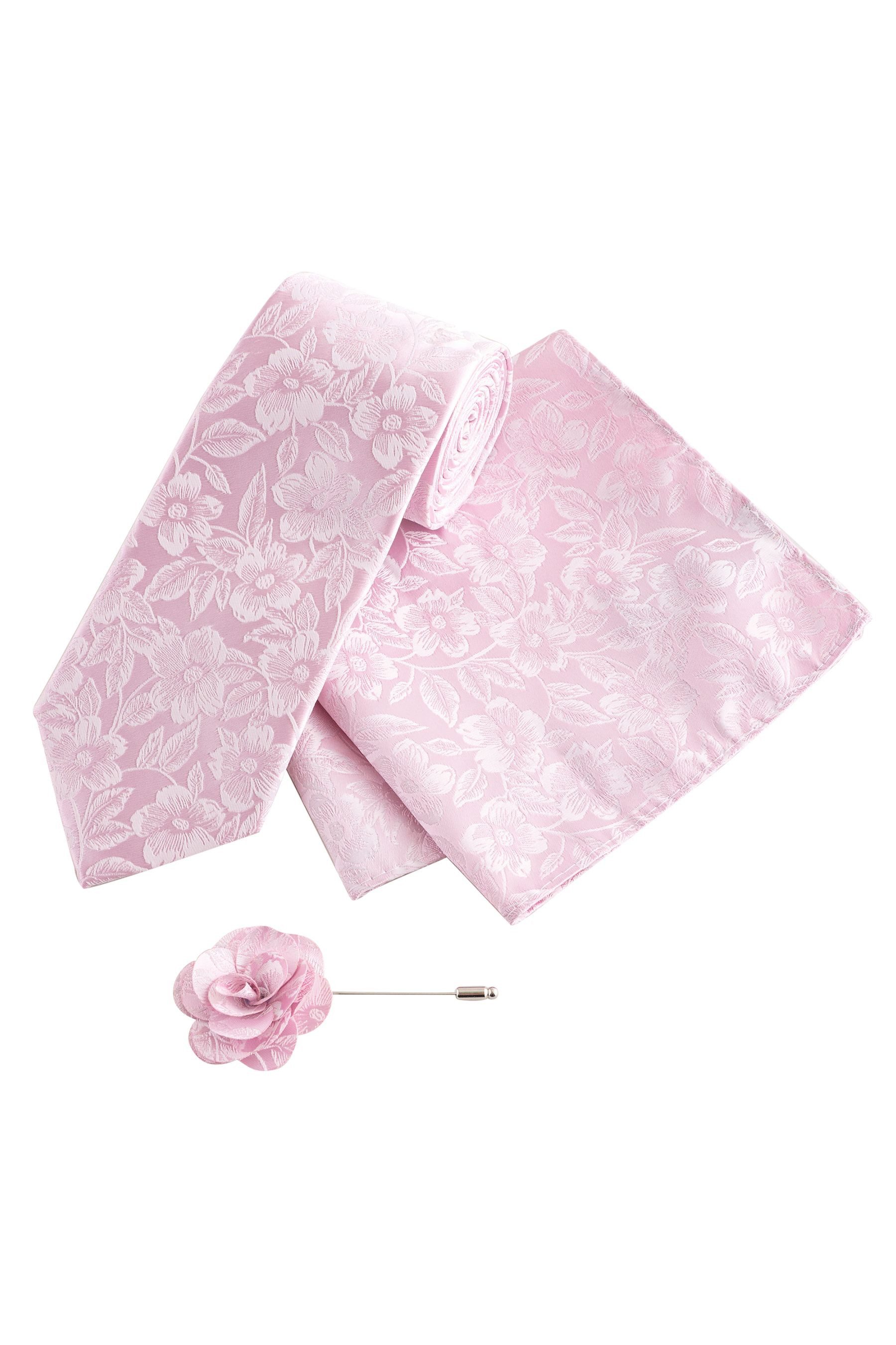 Next Krawatte Krawatte mit Blumenprint und Einstecktuch, Set (3-St) günstig online kaufen