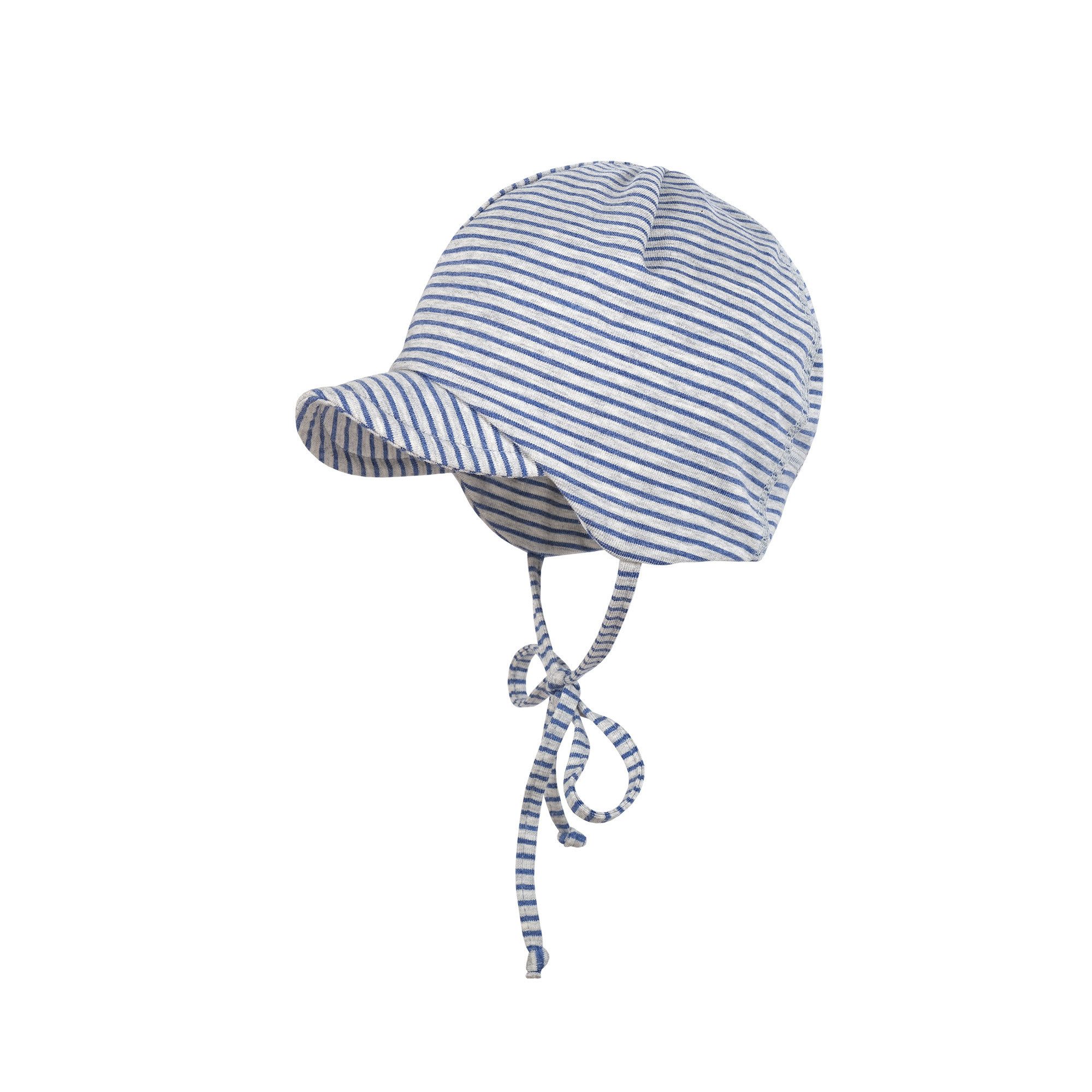 MAXIMO Jerseymütze GOTS BABY-Schildmütze Flatlock-Einsatz, Bindeband, UV 50 (1-St) Baumwolljersey