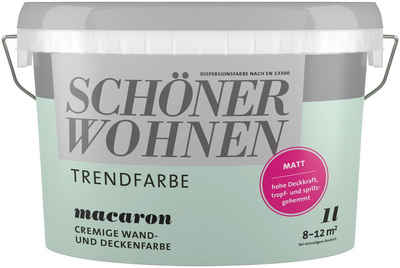SCHÖNER WOHNEN-Kollektion Wand- und Deckenfarbe Trendfarbe, 1 Liter, Macaron, hochdeckende Wandfarbe - für Allergiker geeignet