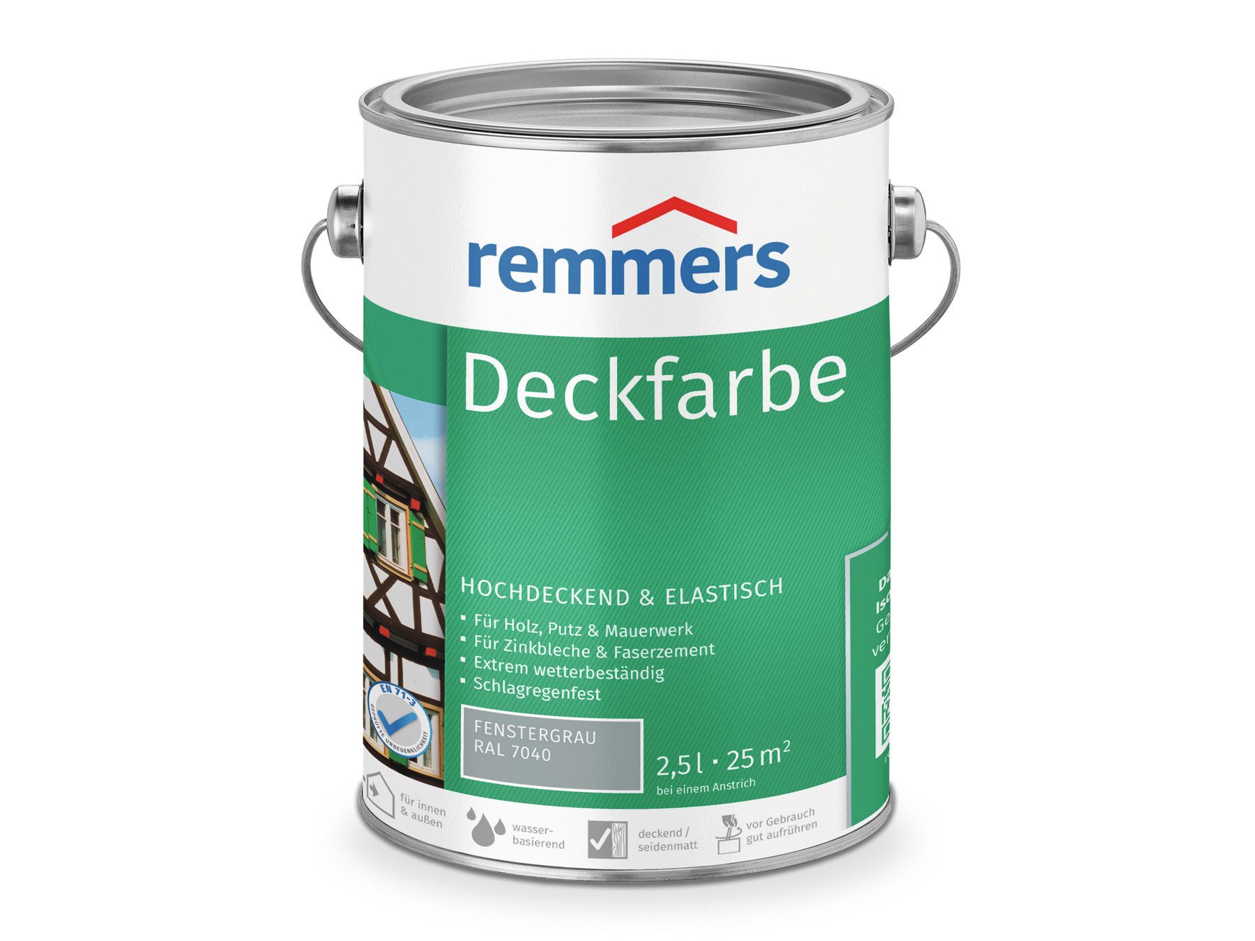 Remmers Wetterschutzfarbe Deckfarbe 2,5 Liter, für viele Untergründe, hochdeckend, wetterfest
