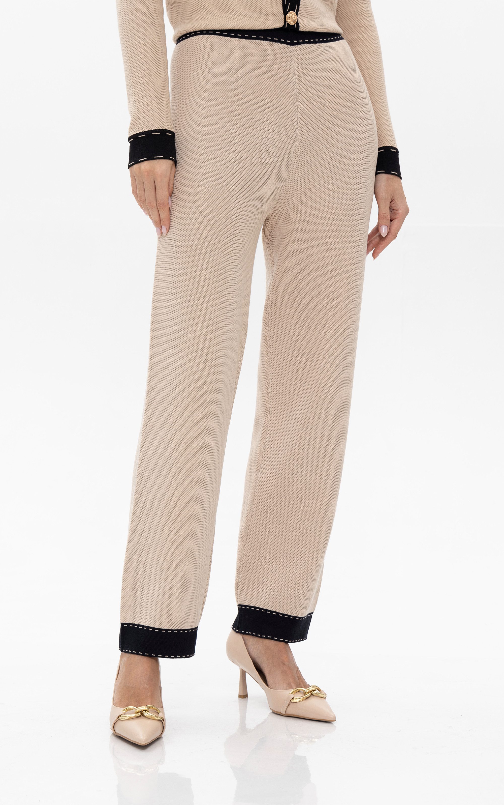 Passioni Strickhose mit Kontrastnähten günstig online kaufen