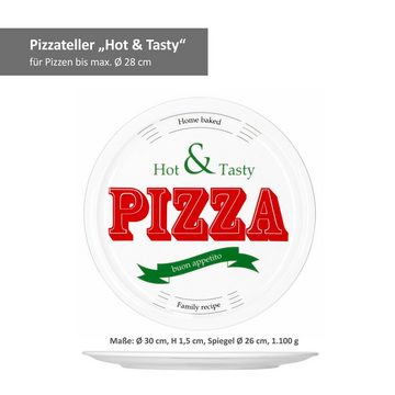 MamboCat Pizzateller 4er Set Pizzateller 2x Hot & Tasty + 2x Pizza Italian 28cm