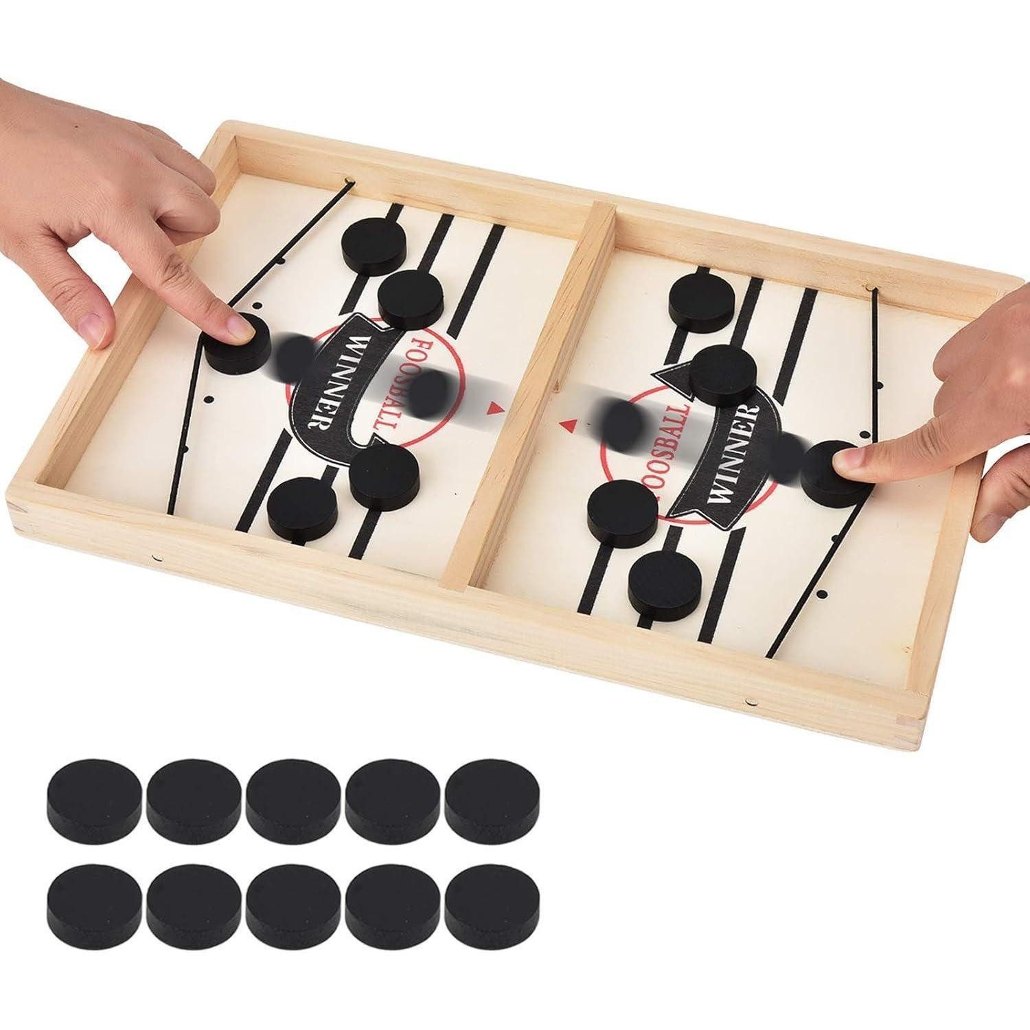 LuxusKollektion Spiel Holz Hockey Brettspiel Schnell Sling Puck Matchspiel Schwarz