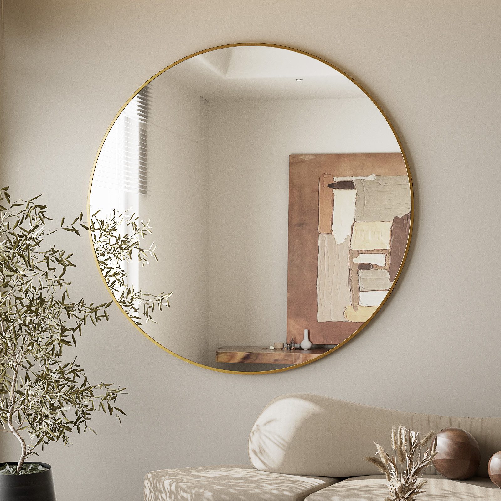 BEAUTYPEAK Wandspiegel Rundspiegel große Dekoration Badezimmer günstig online kaufen