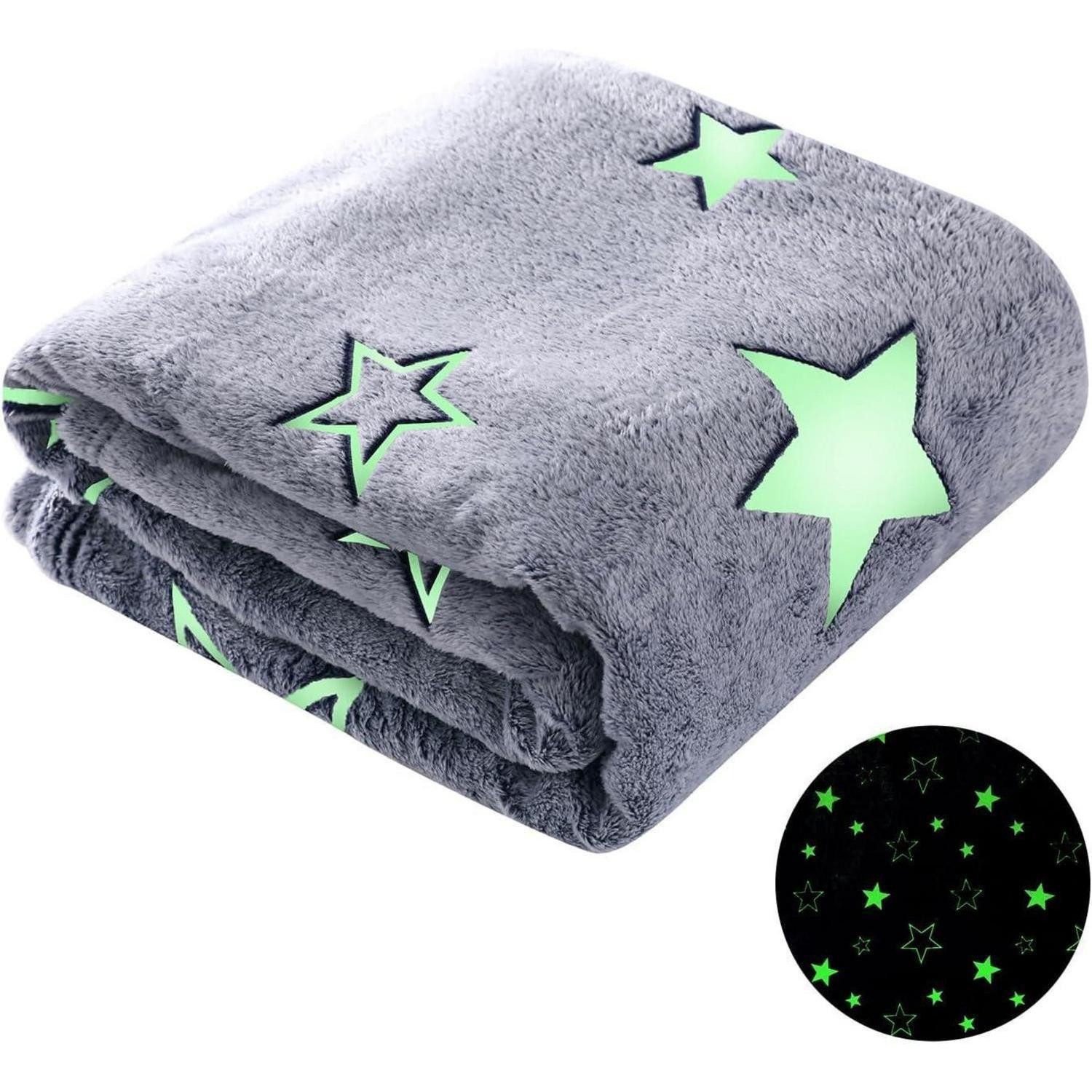 Kinderdecke Kuscheldecke Kinder Glow In The Dark 130x170cm Weiche Flauschig, Winthome