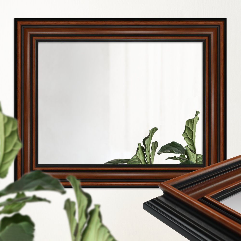 Mende Frames Wandspiegel H017 NussbaumOptik aus Massivholz im Antik