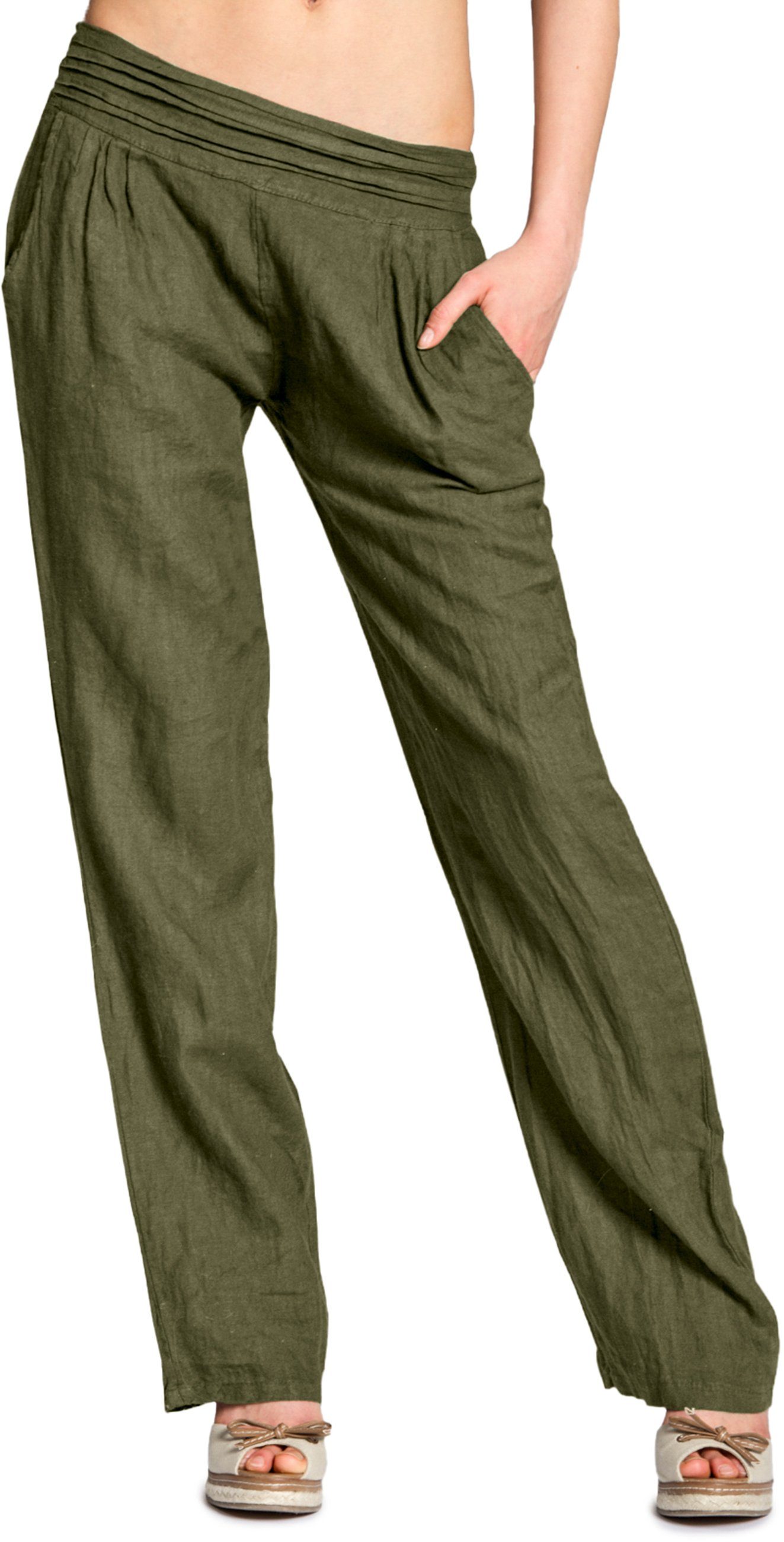 Caspar Leinenhose KHS020 Damen Casual Leinen günstig online kaufen