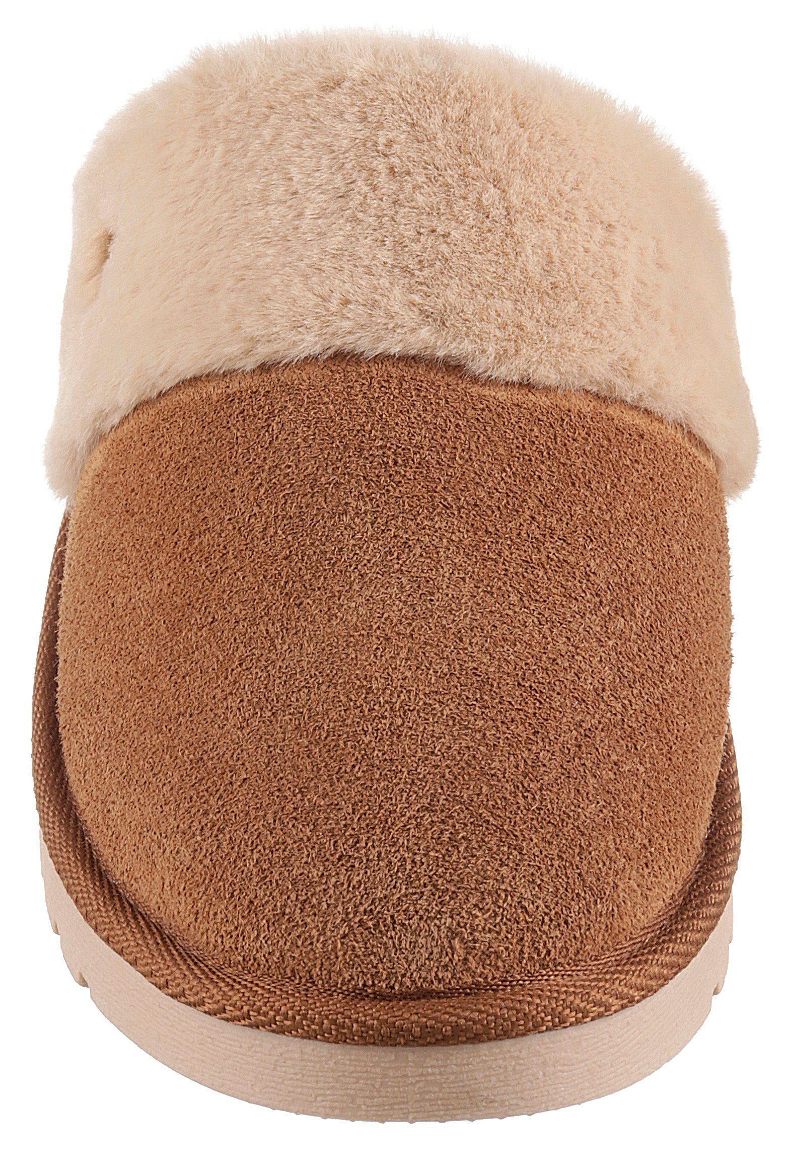 Romika Pantoffel mit cognac-beige Fellimitat weichem