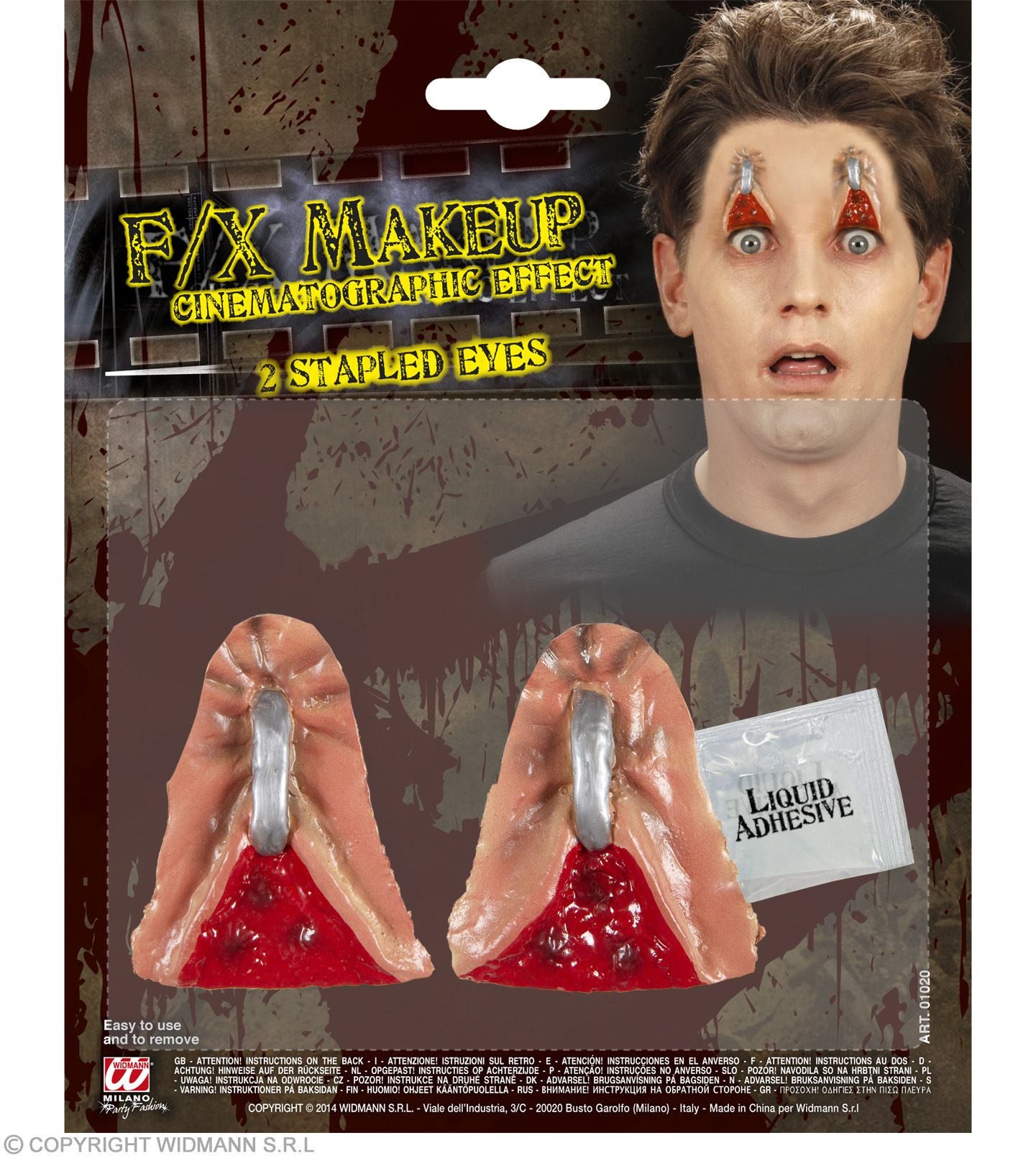 Widmann S.r.l. Schmuck-Tattoo FX Make-up Halloween, Getackerte Augen