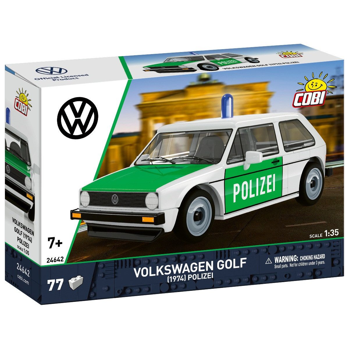 COBI Aufblasbarer Cooler Bausatz Volkswagen Golf I 1974 Polizei grün/weiß 1:35