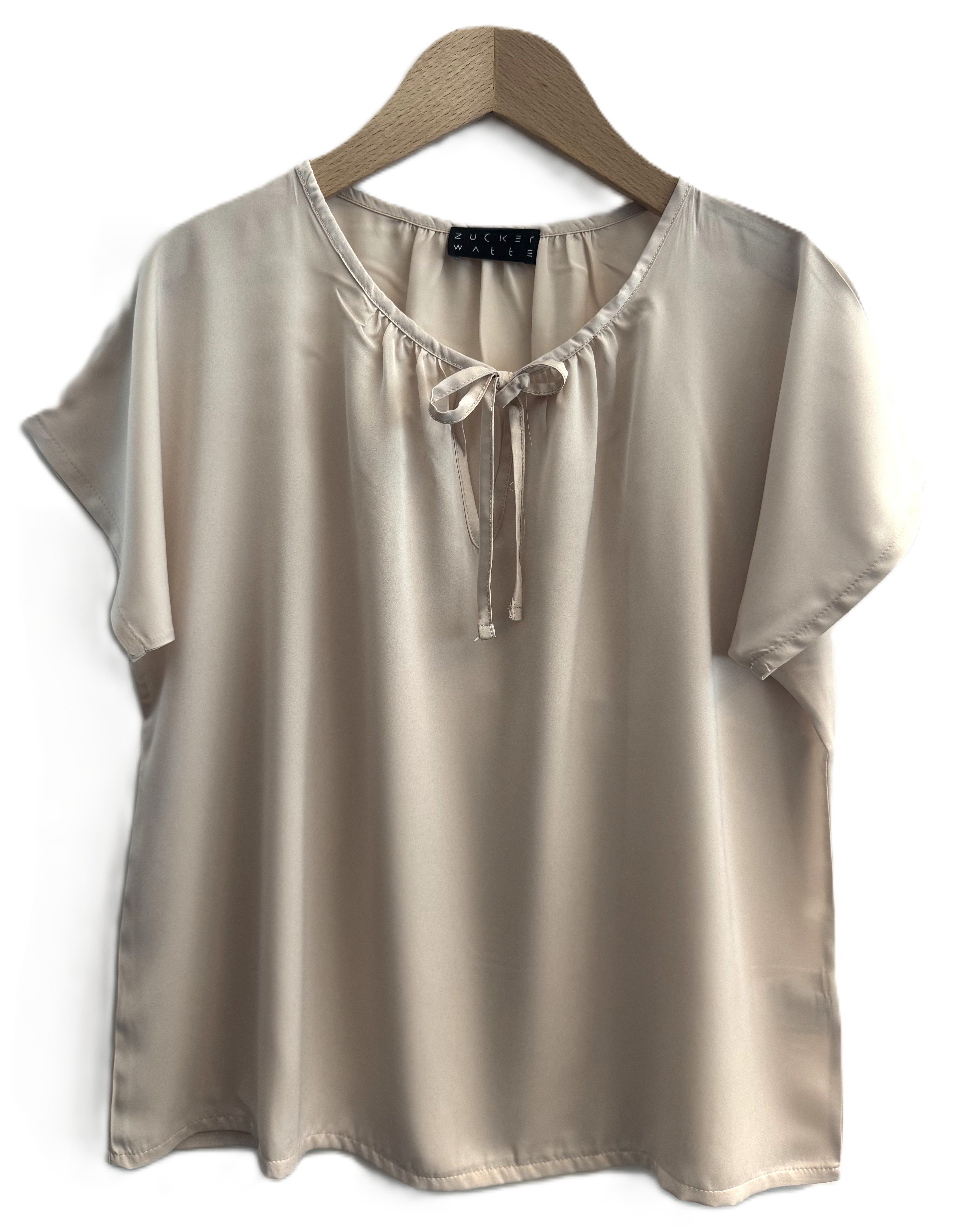 Zuckerwatte Satinbluse mit V-Ausschnitt, SILK TOUCH günstig online kaufen